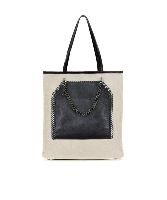 Stella Mccartney Trompe Loeil Print On Shopping Bag In Black