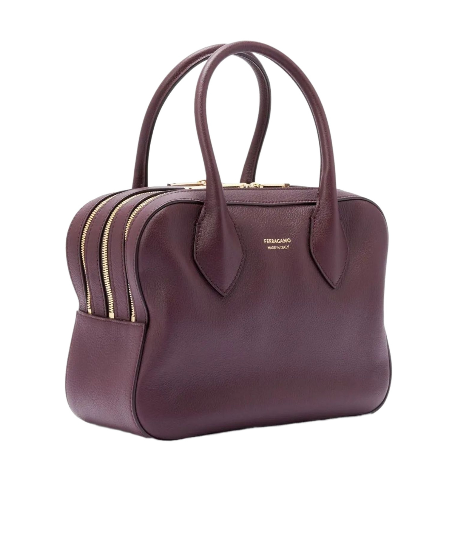 Ferragamo Double Handle Tote Bag In Brown