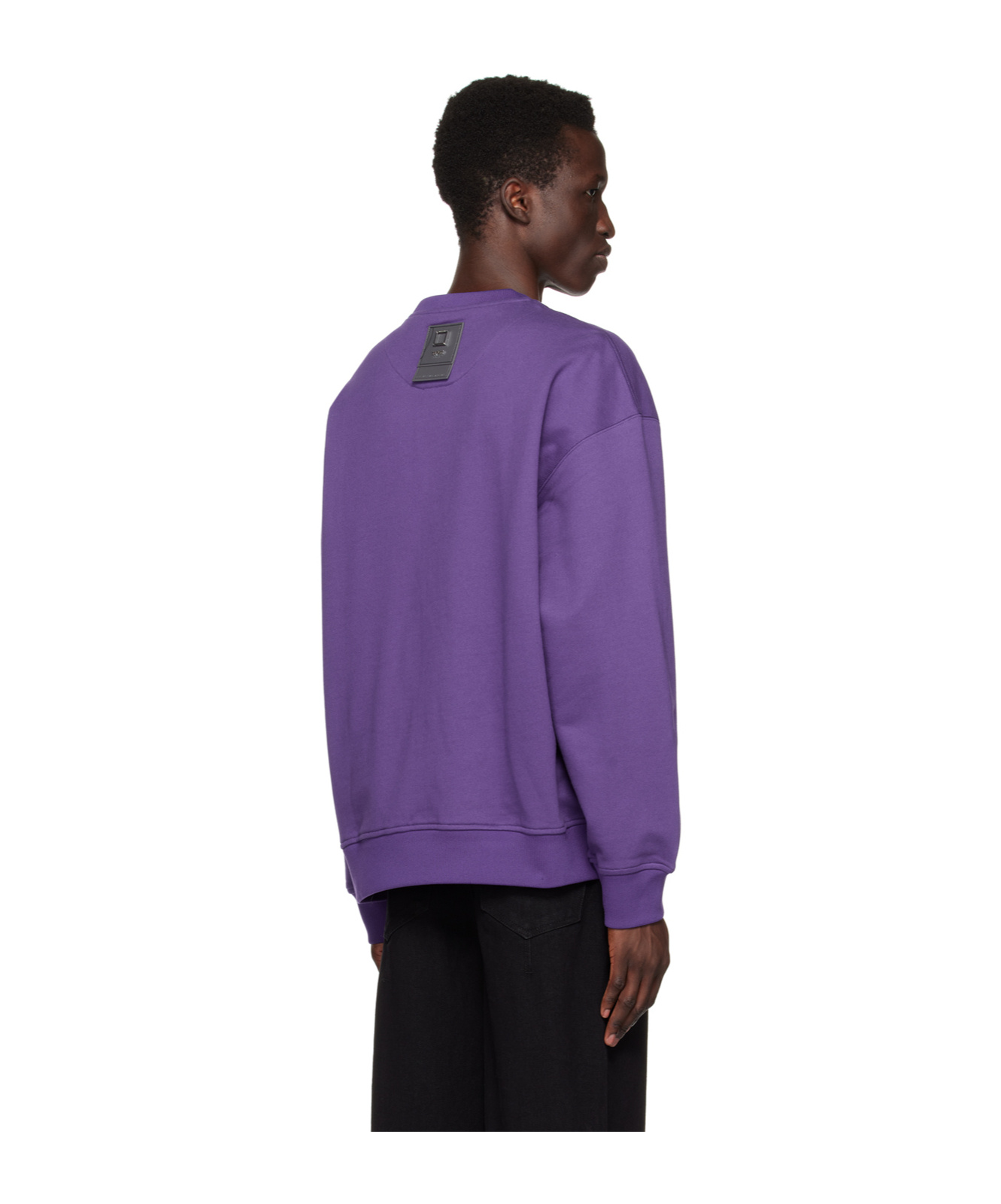 Shop Wooyoungmi Round Collar Long Sleeve Sweater In Purple