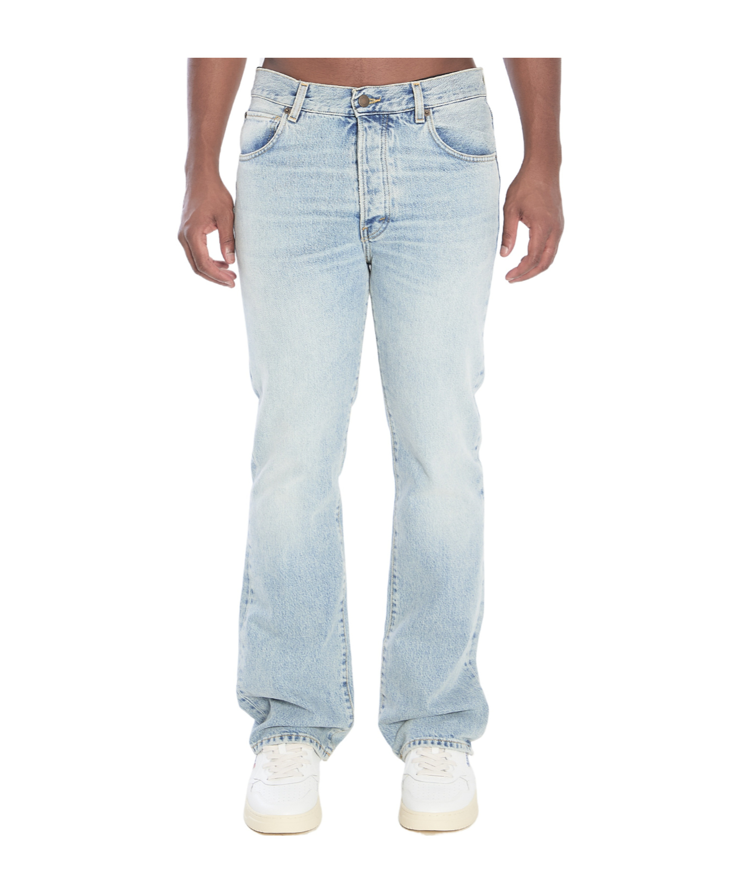 Haikure Light-wash Five-pockets Bootcut Jeans In White
