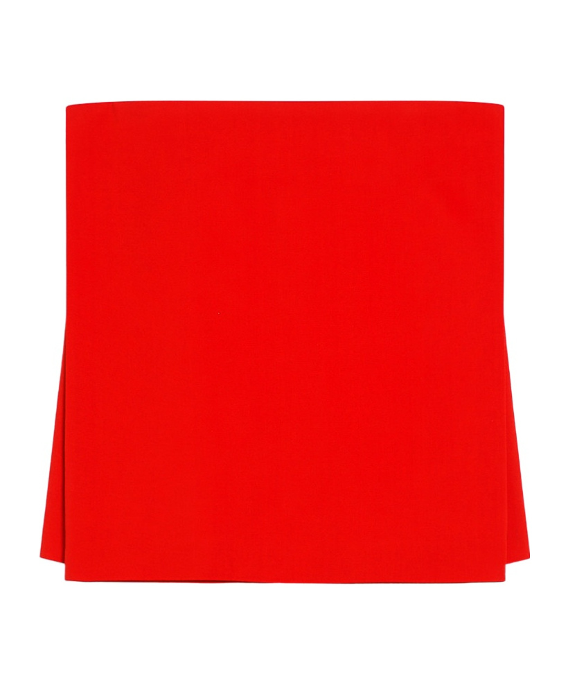 Sportmax Strapless Flared Crop Top With Leather Straps In Red