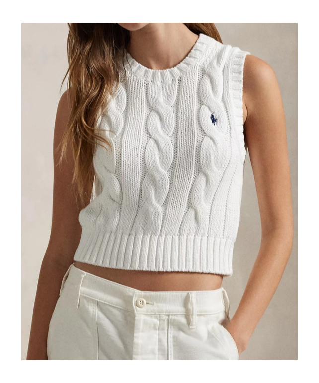 Polo Ralph Lauren Round-neck Knitted Vest In White