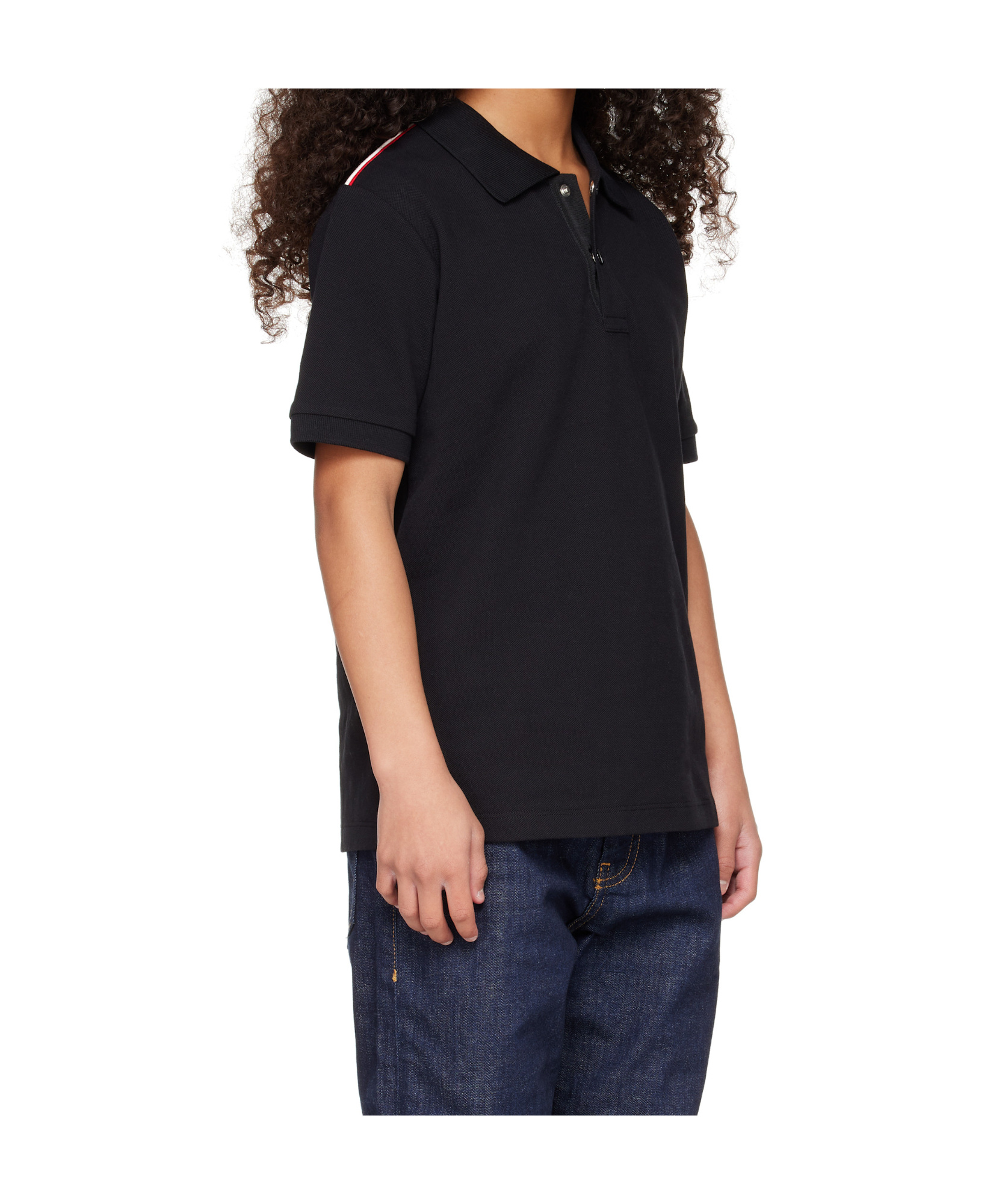 Moncler Short-sleeved Polo Shirt In Black