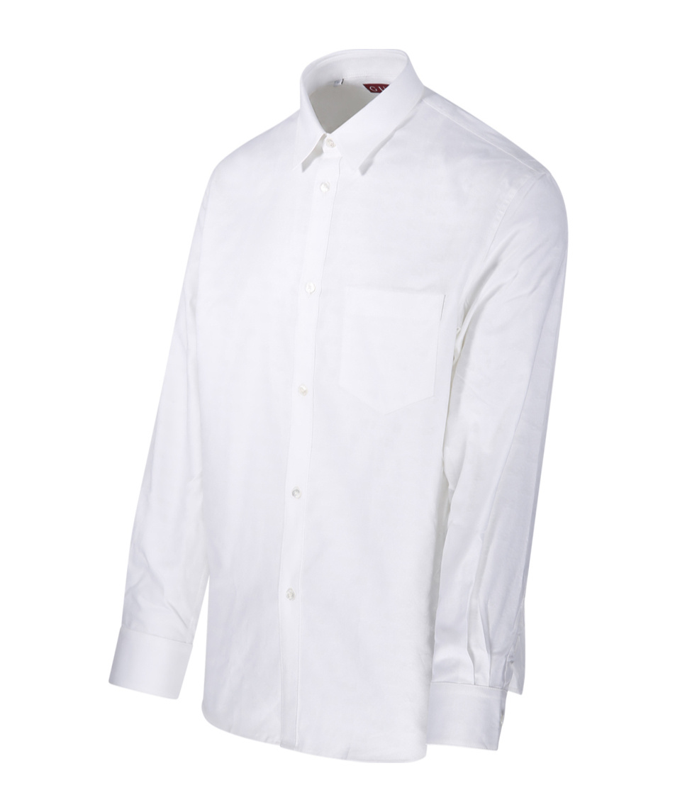 Gucci Cotton Shirt With Double Collar And Chest Pocket In White