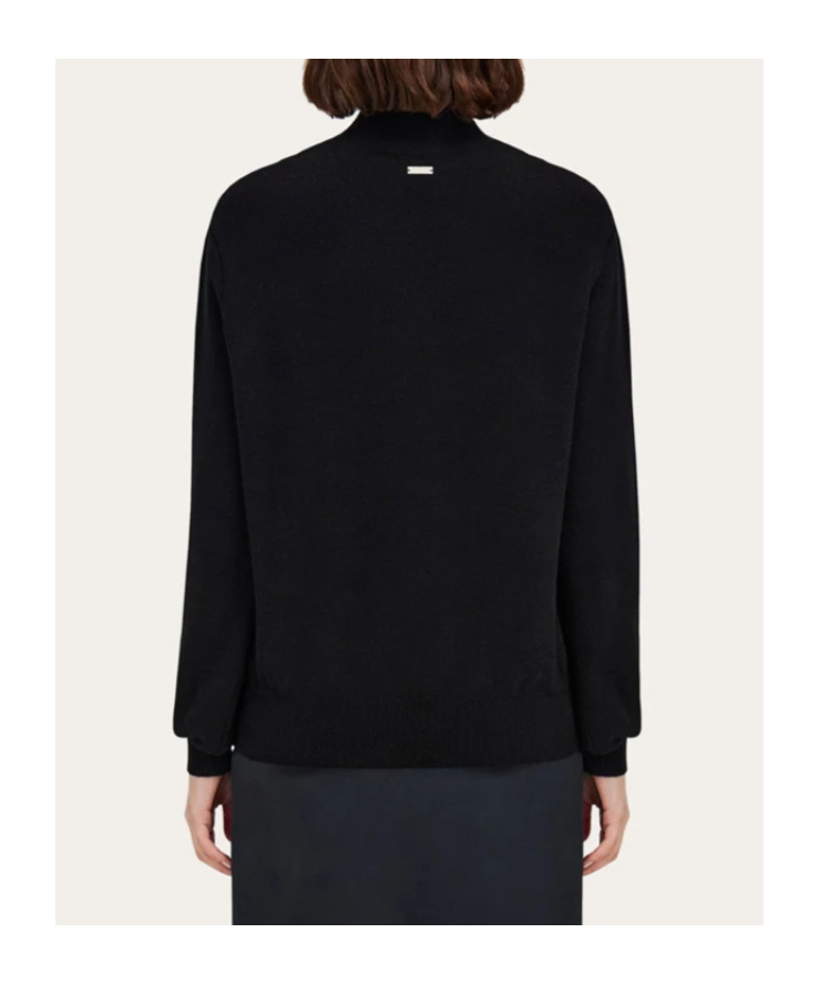 Ferragamo Floral Insert Sweater Sweaters And Cardigans Black In Black