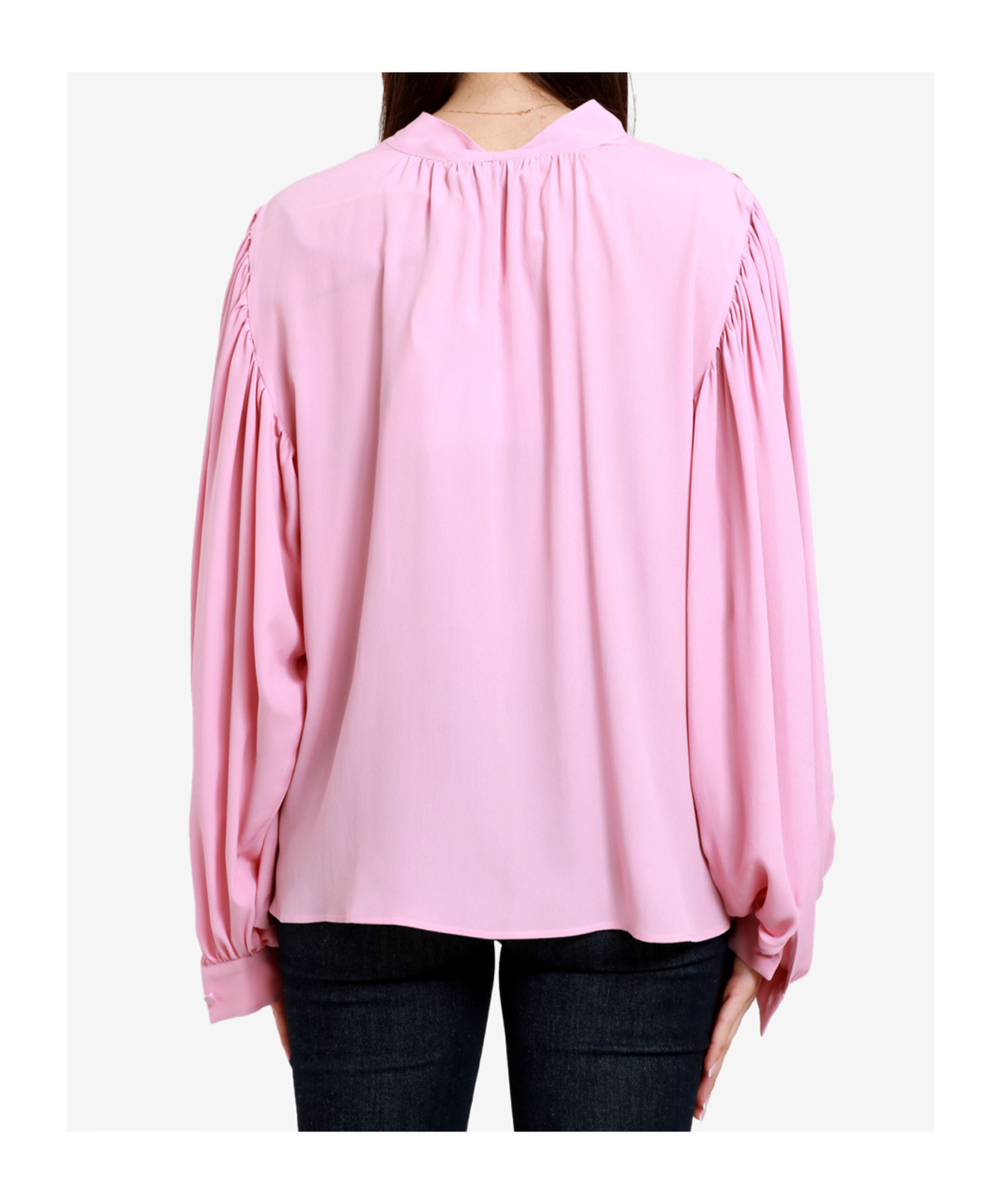 Msgm Long-sleeved Blouse In Pink