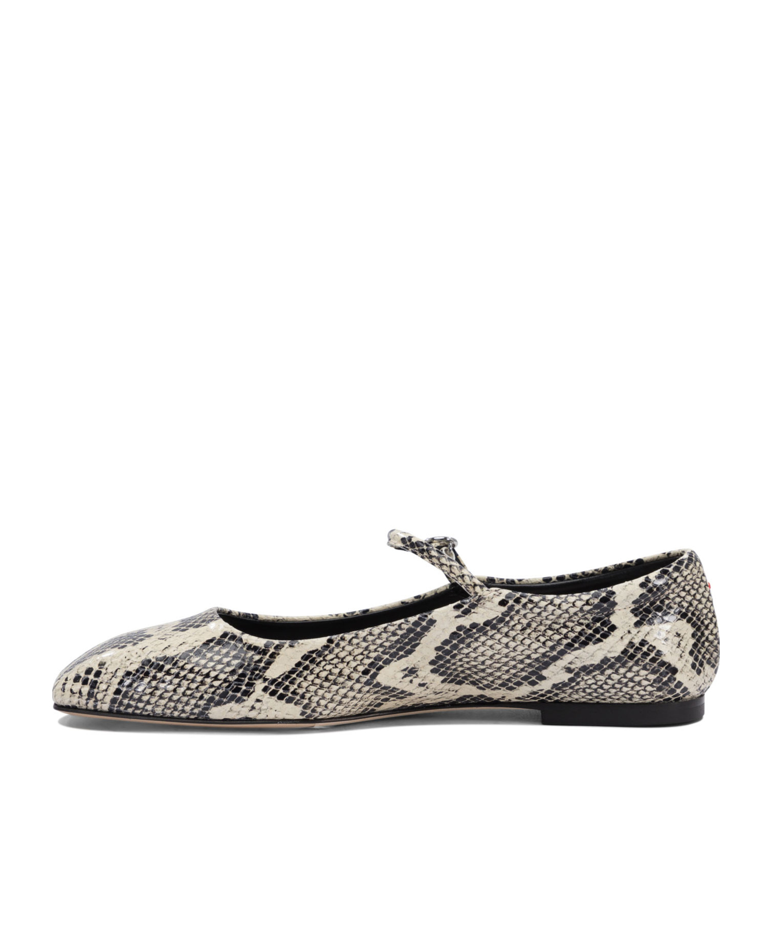 Aeyde Uma Snake Printed Leather Flats In Black