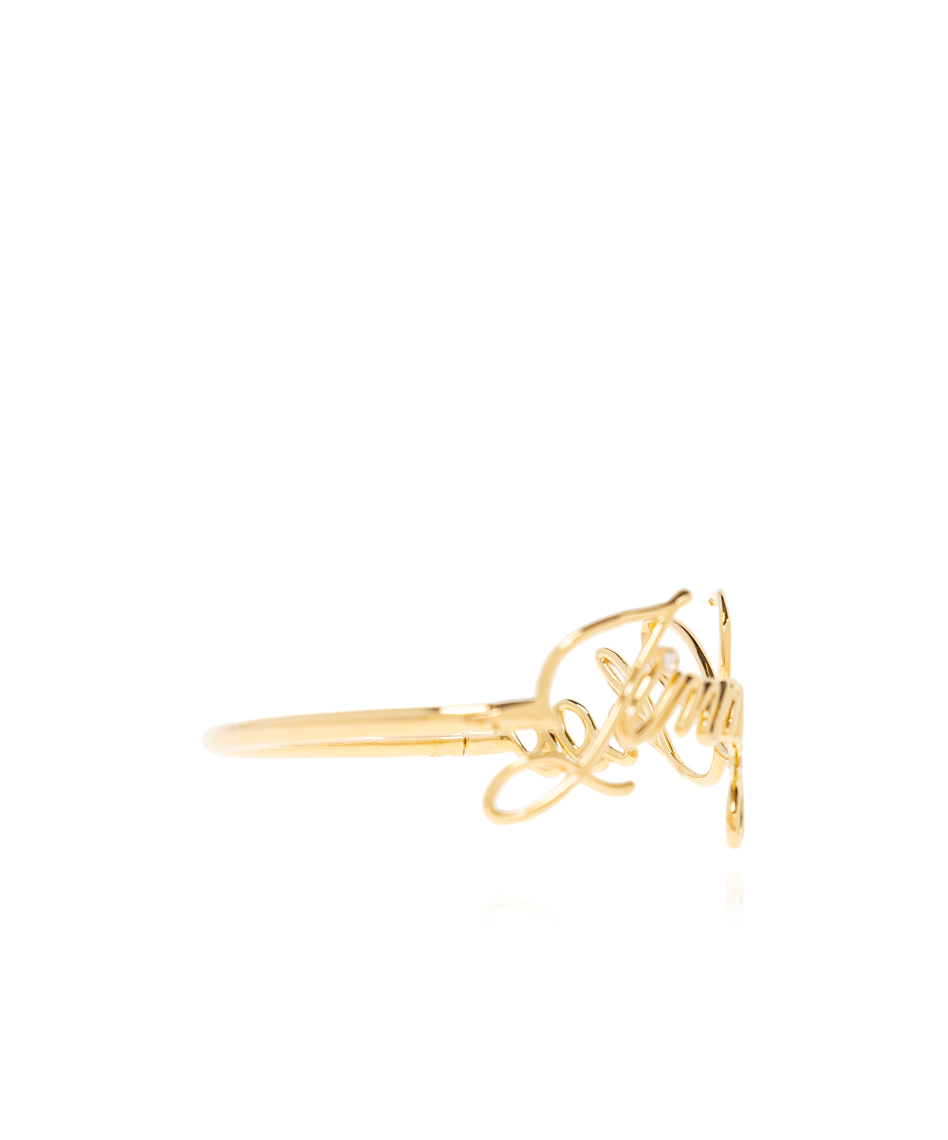 Jimmy Choo Logo Script Bracelet In Yellow