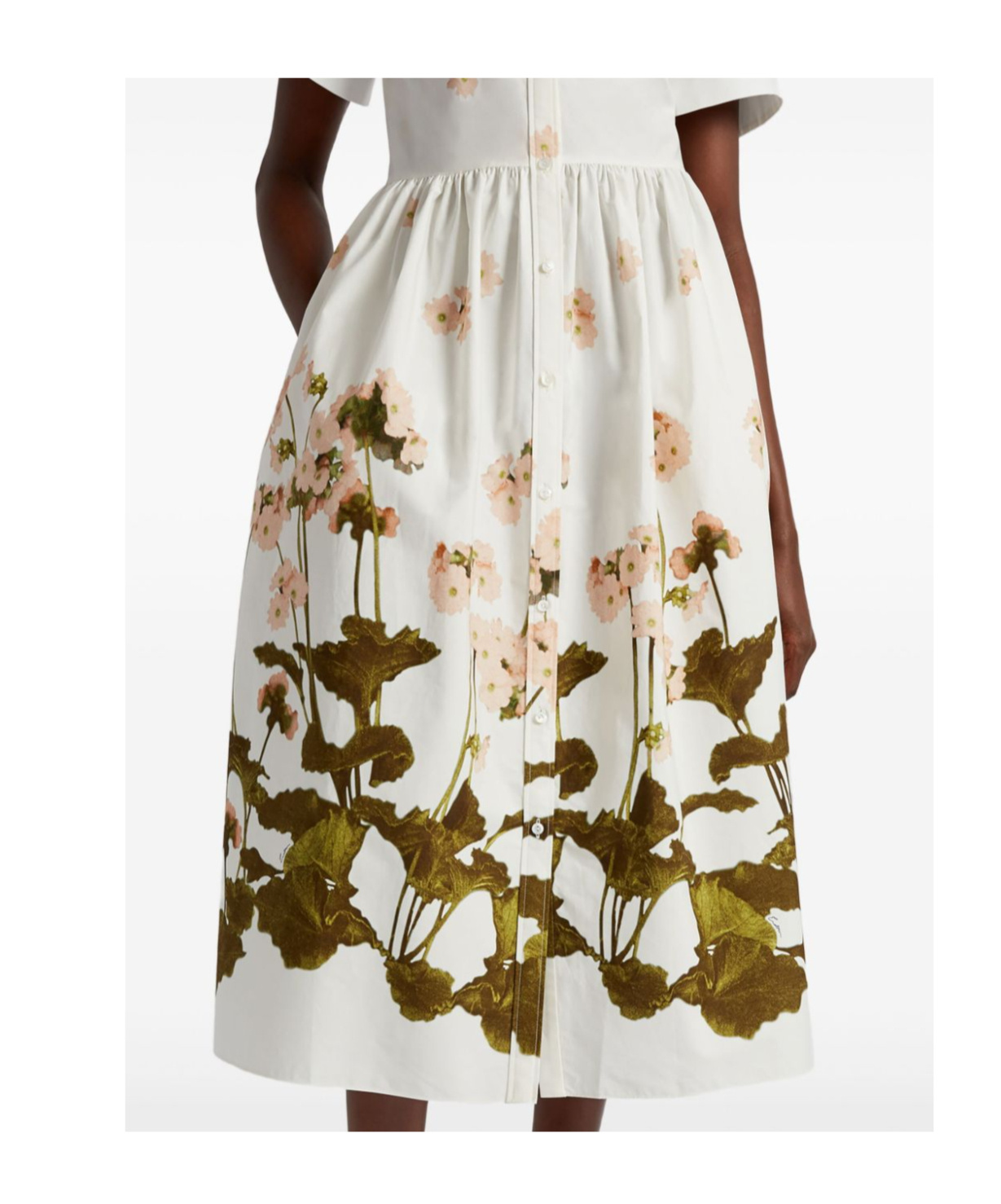Shop Erdem Short Sleeve Dress In White