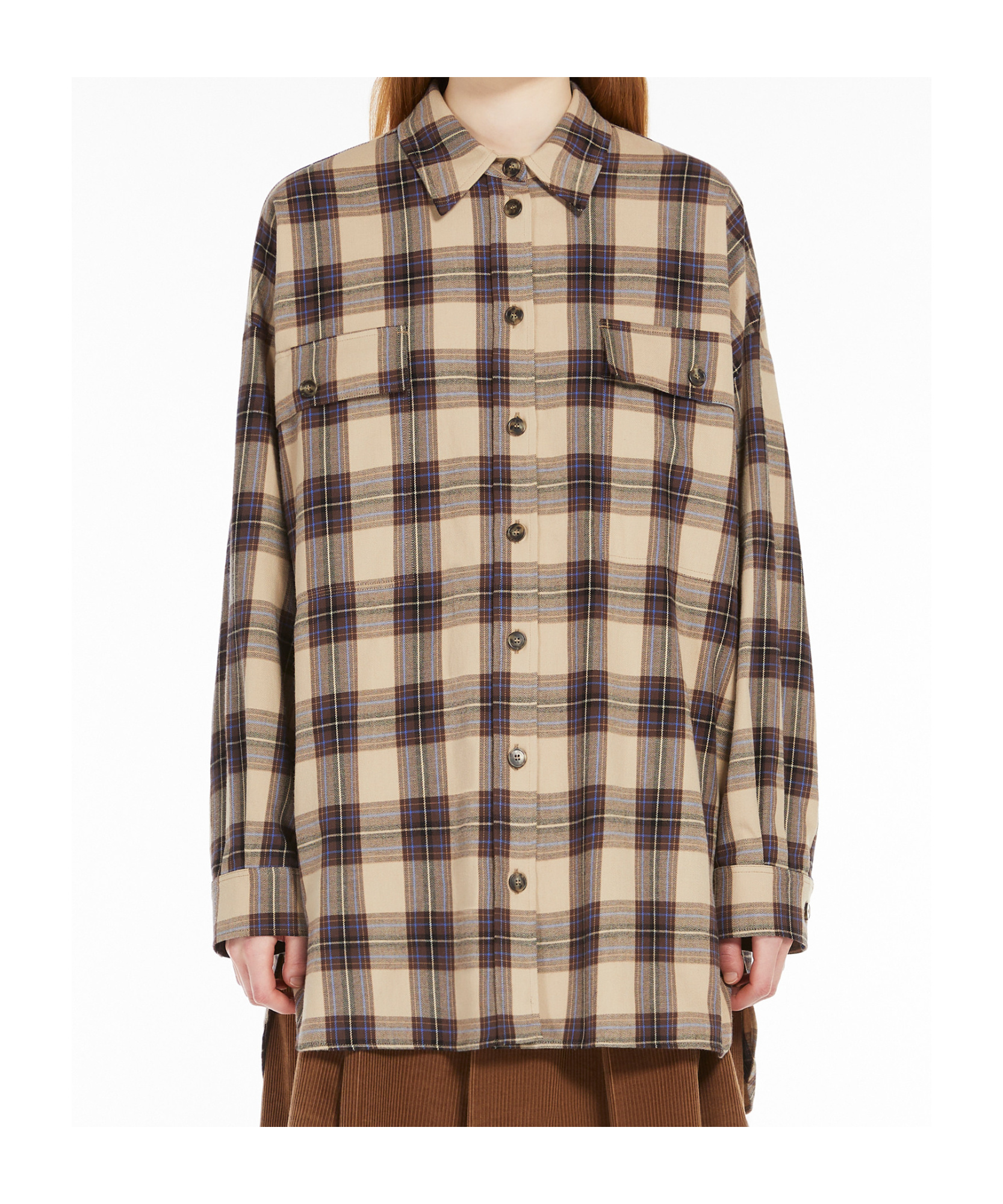 Weekend Max Mara Plaid Shirt In Beige