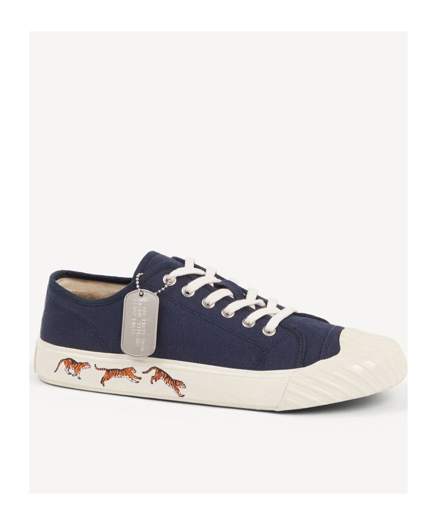 Kenzo Round-toe Low-top Sneakers In Nude
