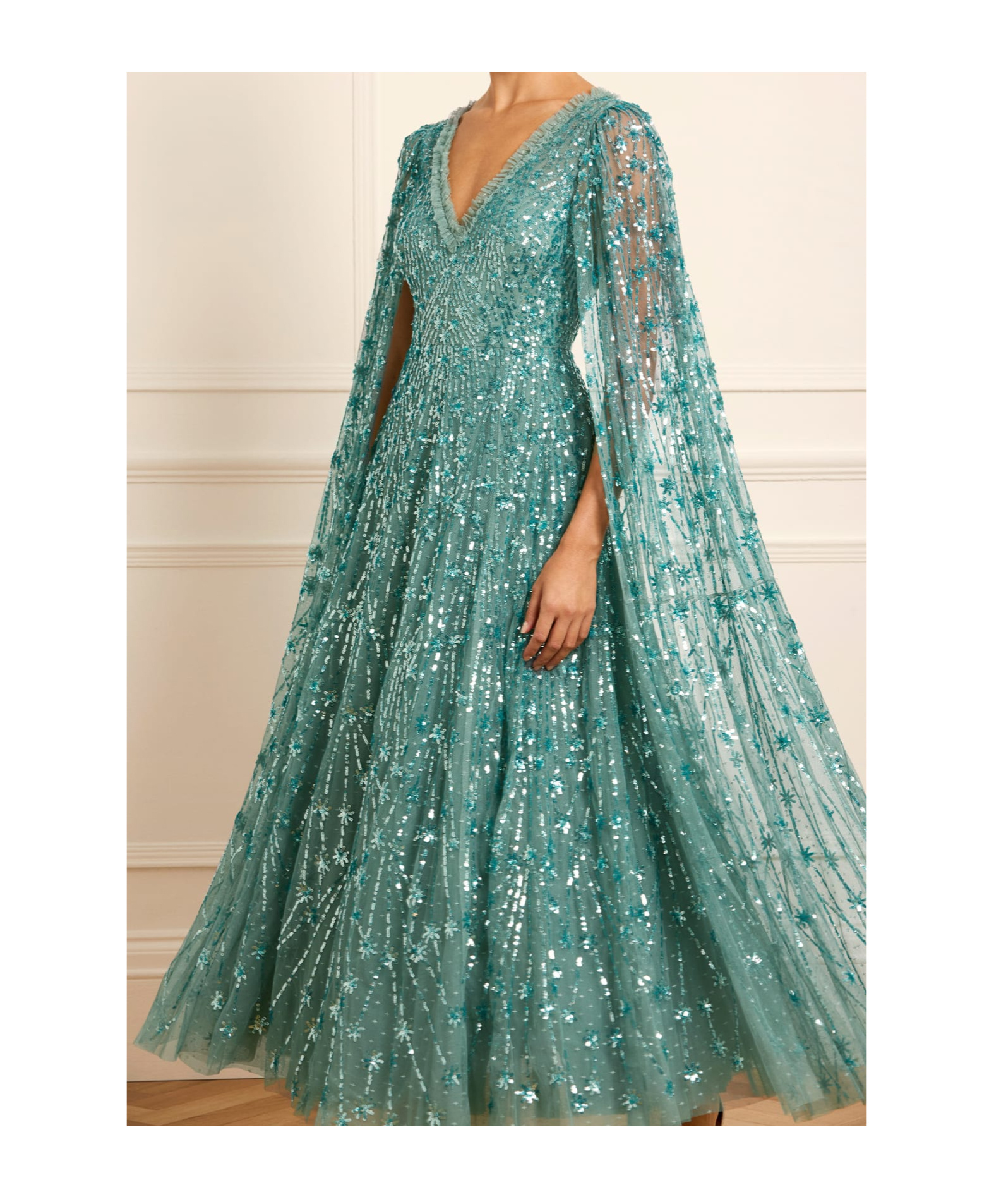 Needle & Thread Sequin-embellished Gown In Blue