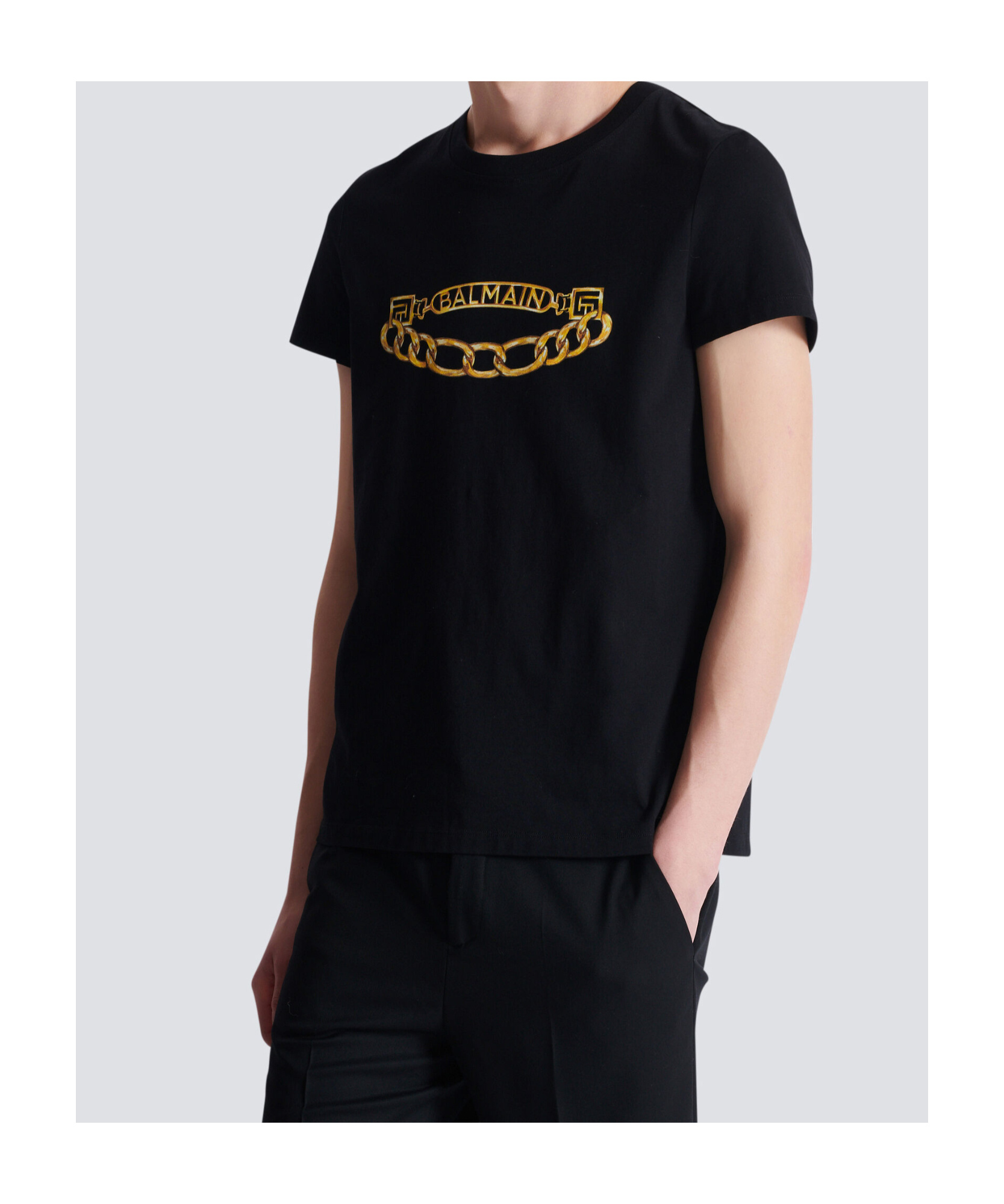 Shop Balmain Chaînes Logo Printed T-shirt
