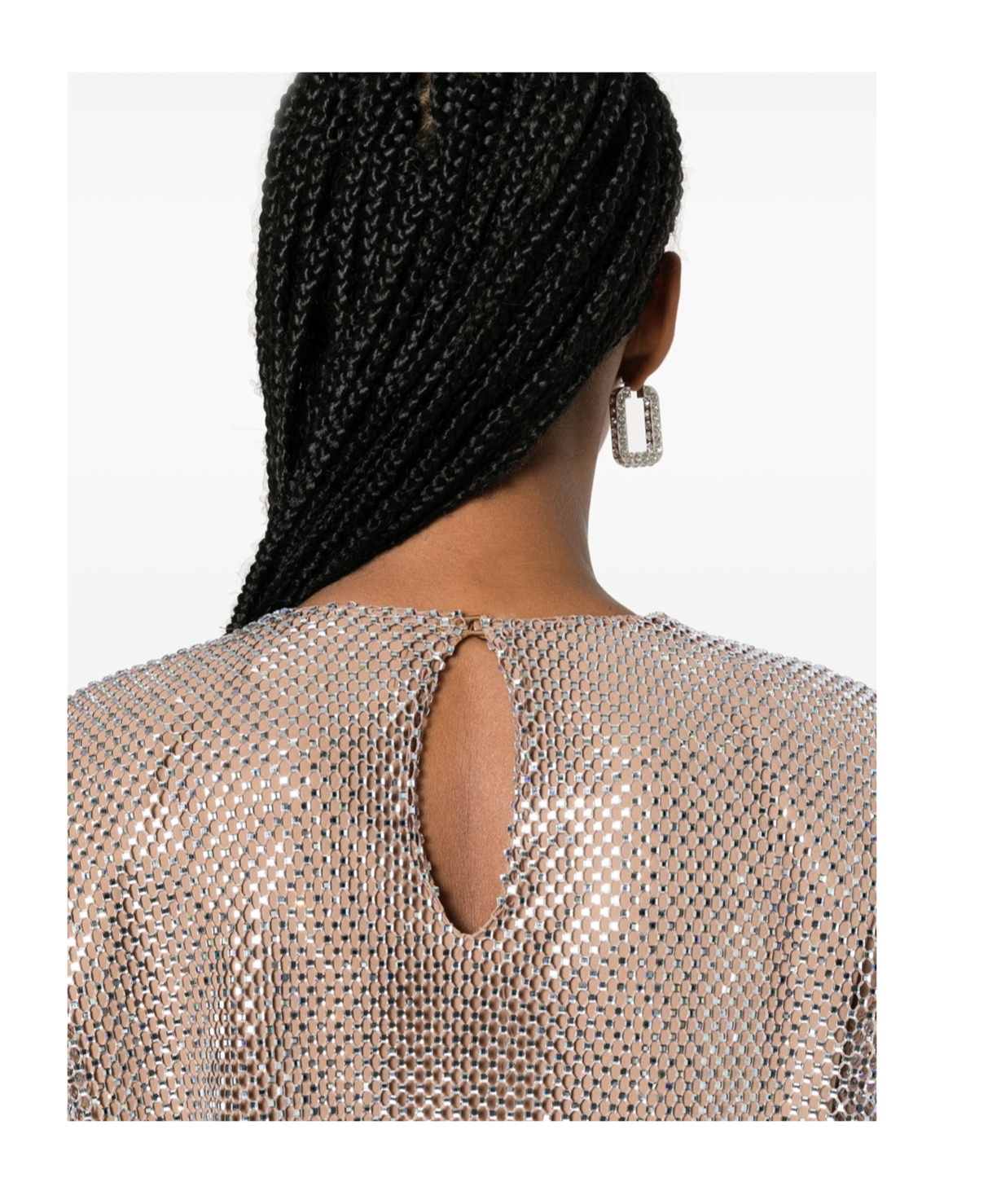 Giuseppe Di Morabito Embellished Metallic Keyhole Back Blouse In Nude
