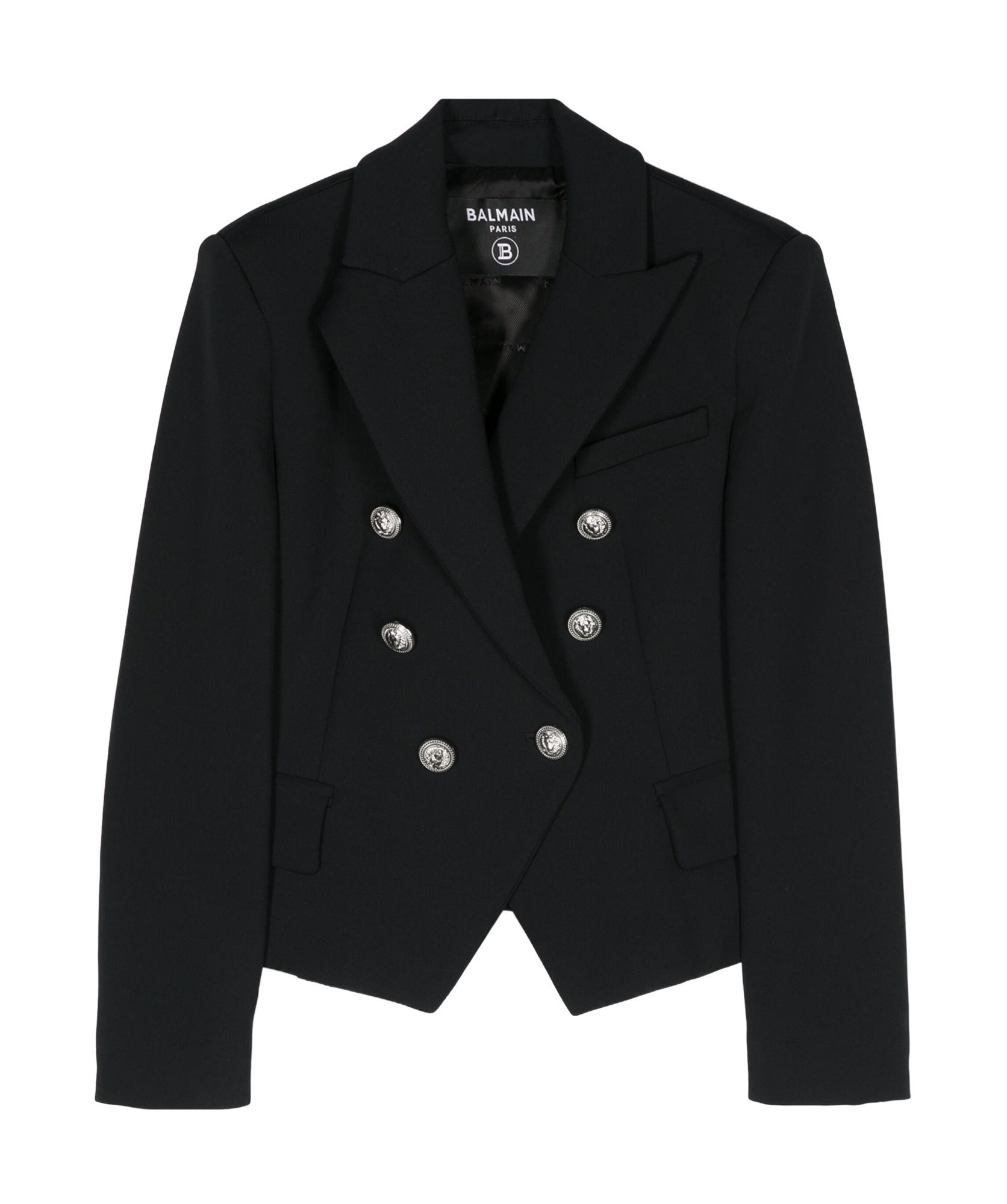 Shop Balmain Double-breasted Blazer In Black