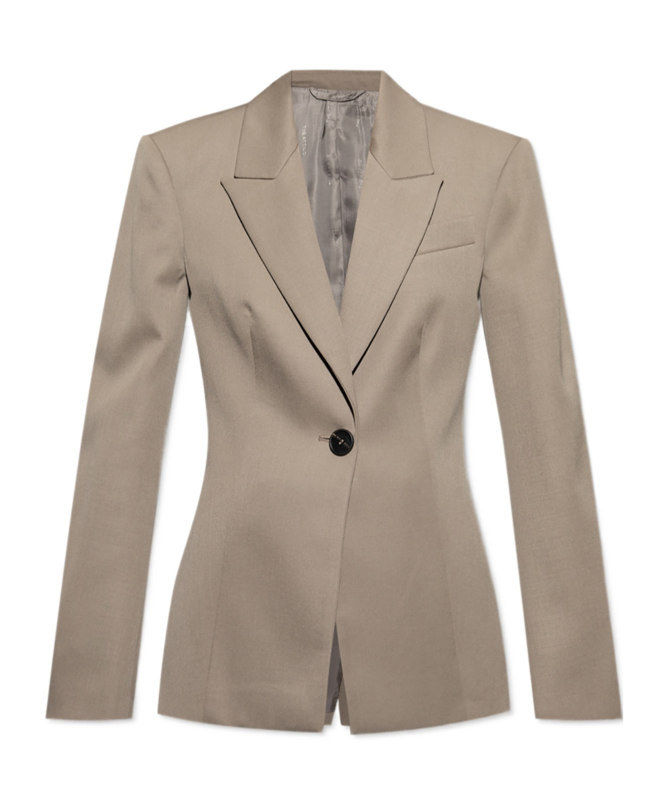 Shop Attico The Single-breasted Blazer In Nude