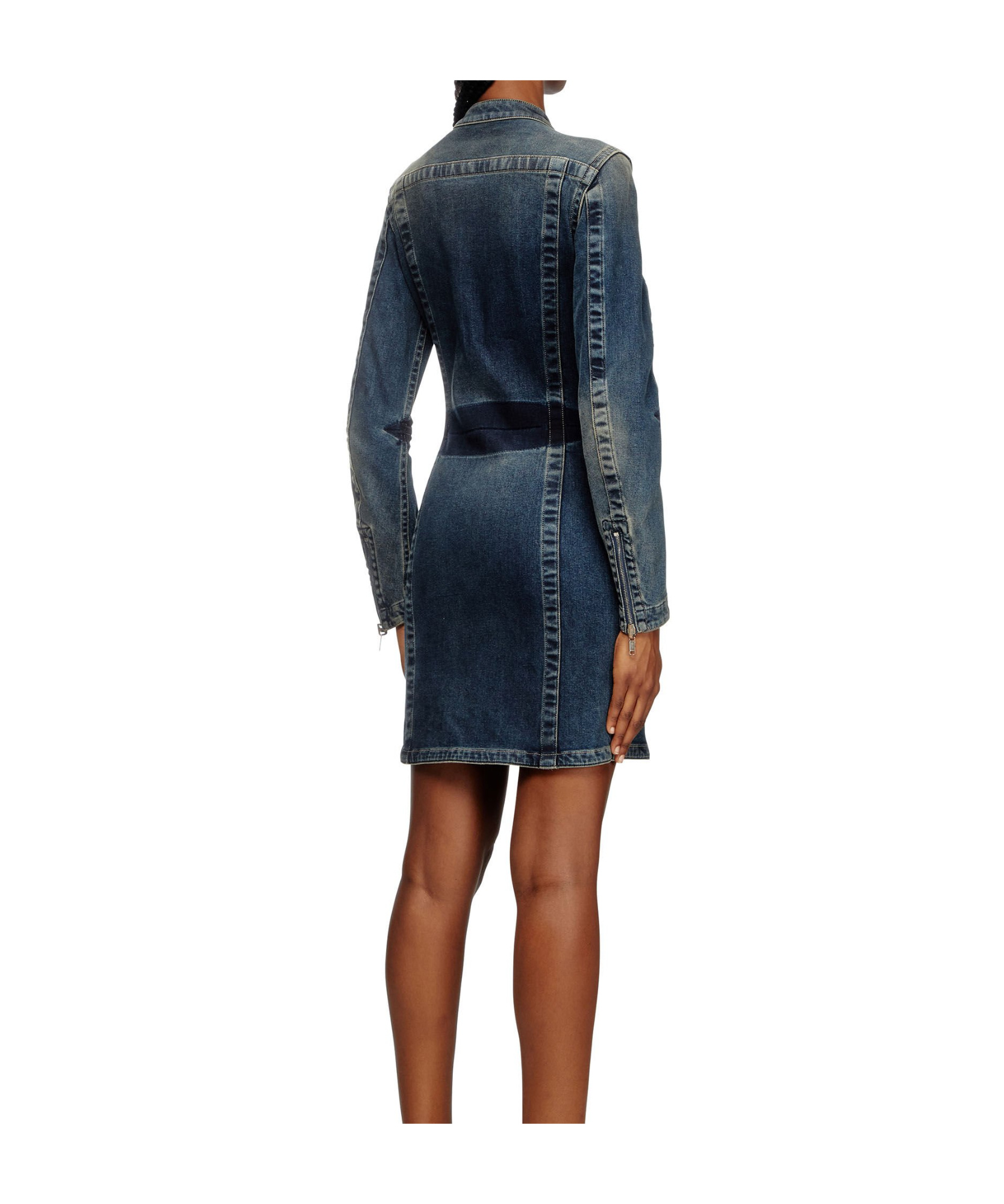 Diesel Short Dress In Rehab Denim In Blue