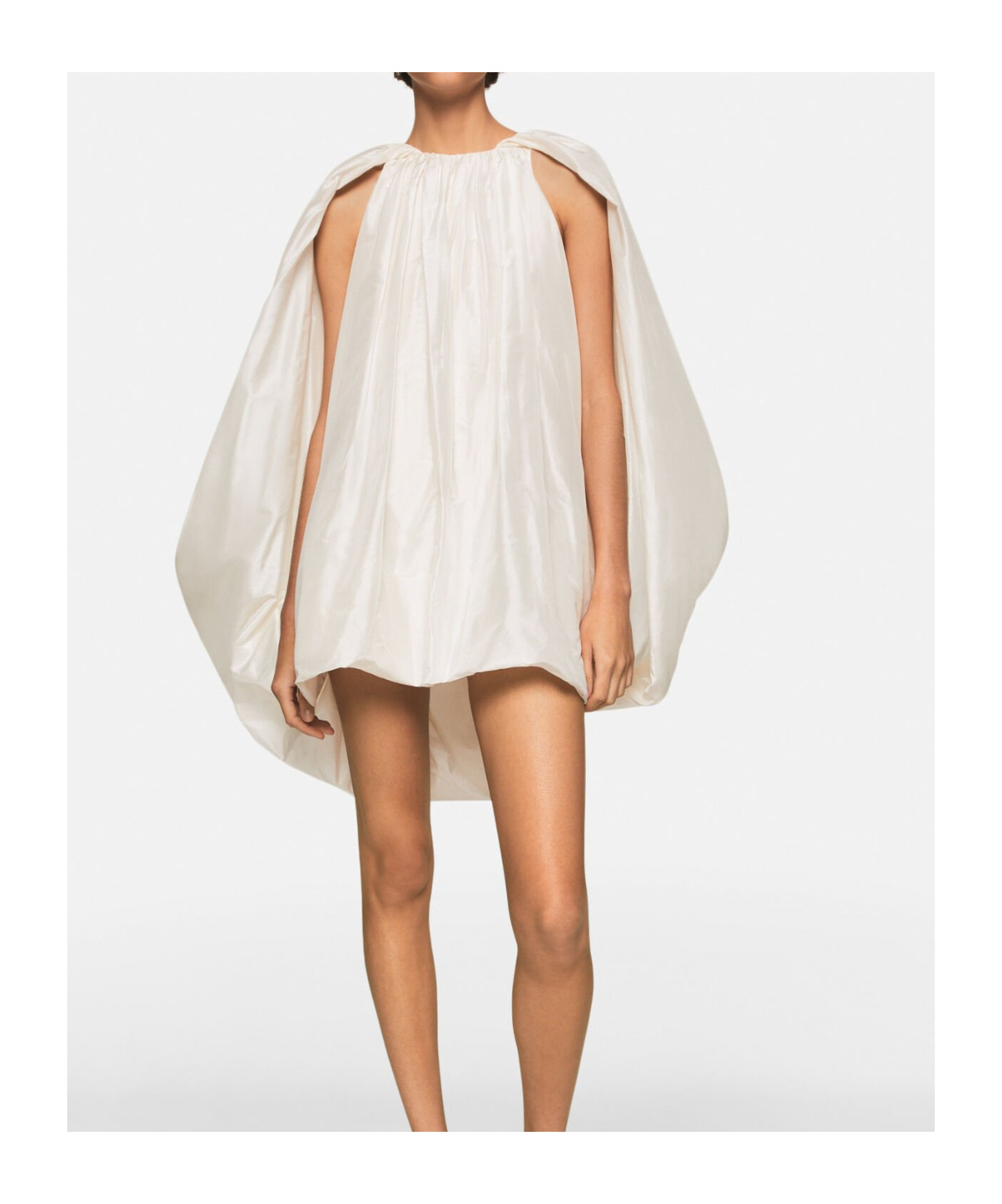 Stella Mccartney Sleeveless Cape Mini Dress In White