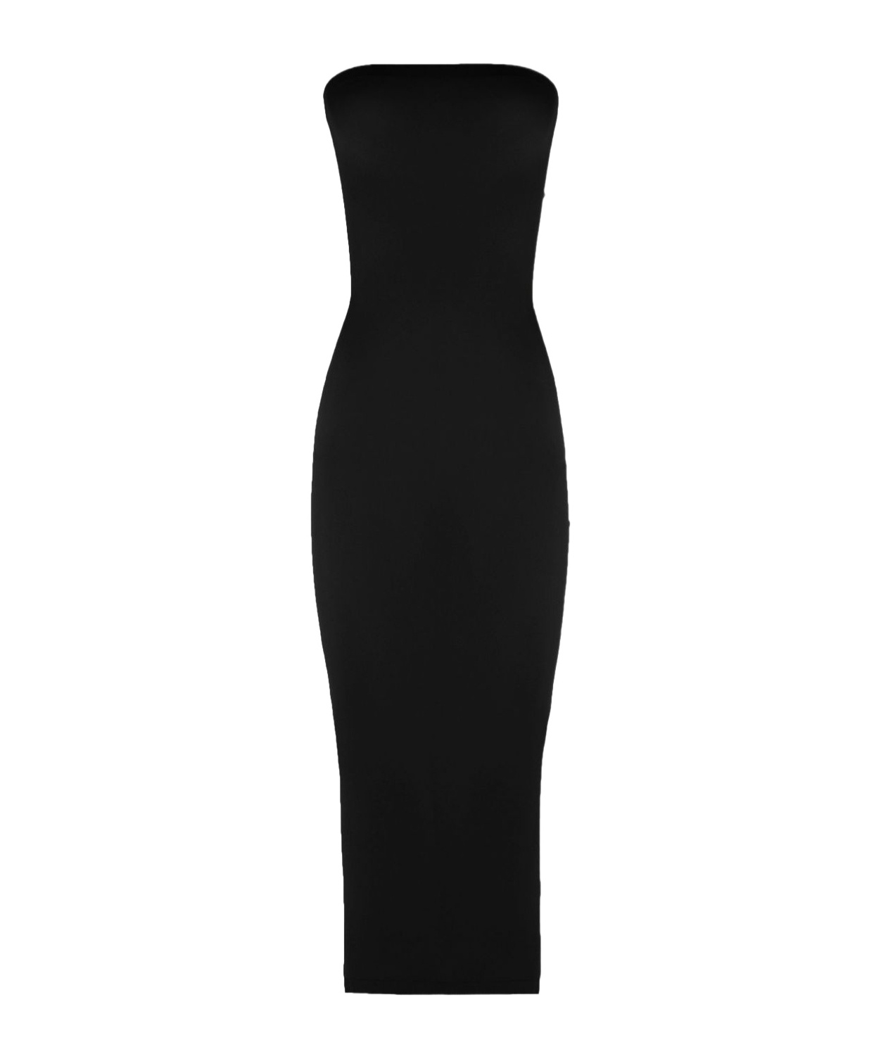 Wolford Sculpting Fatal Strapless Bodycon Midi Dress In Black
