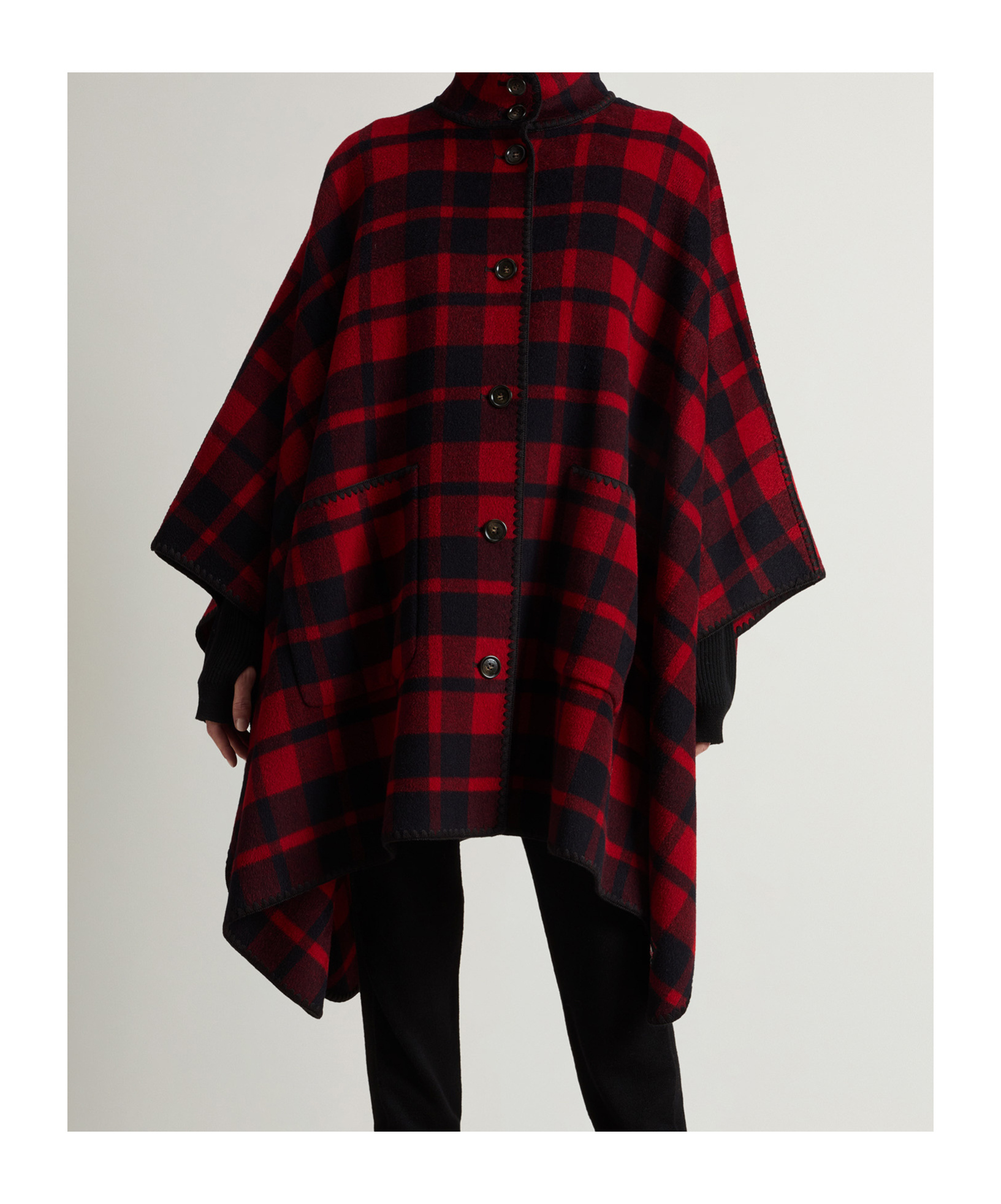 Woolrich Blanket Cape In Black
