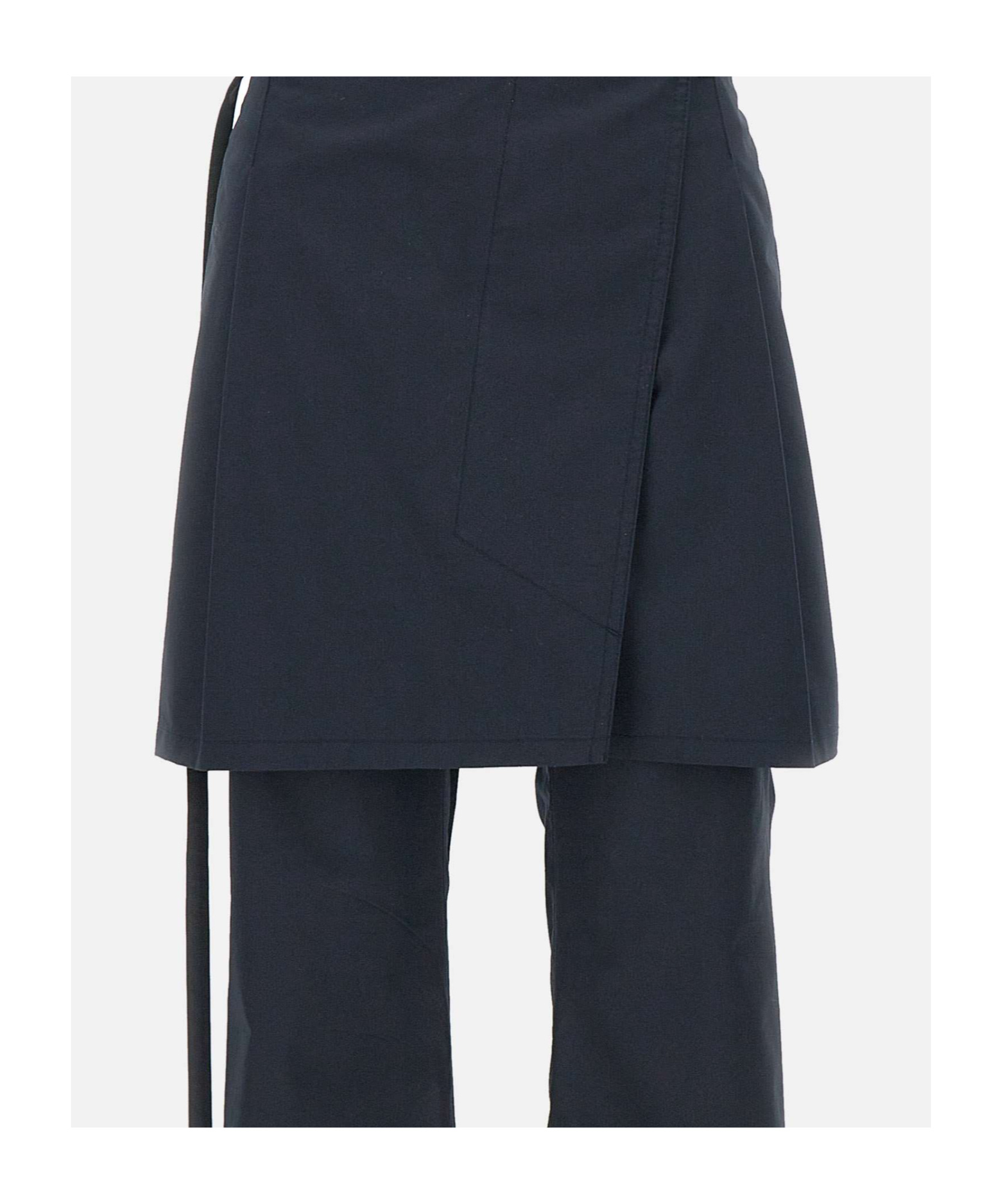 Low Classic Layered Wrap Culottes In Blue