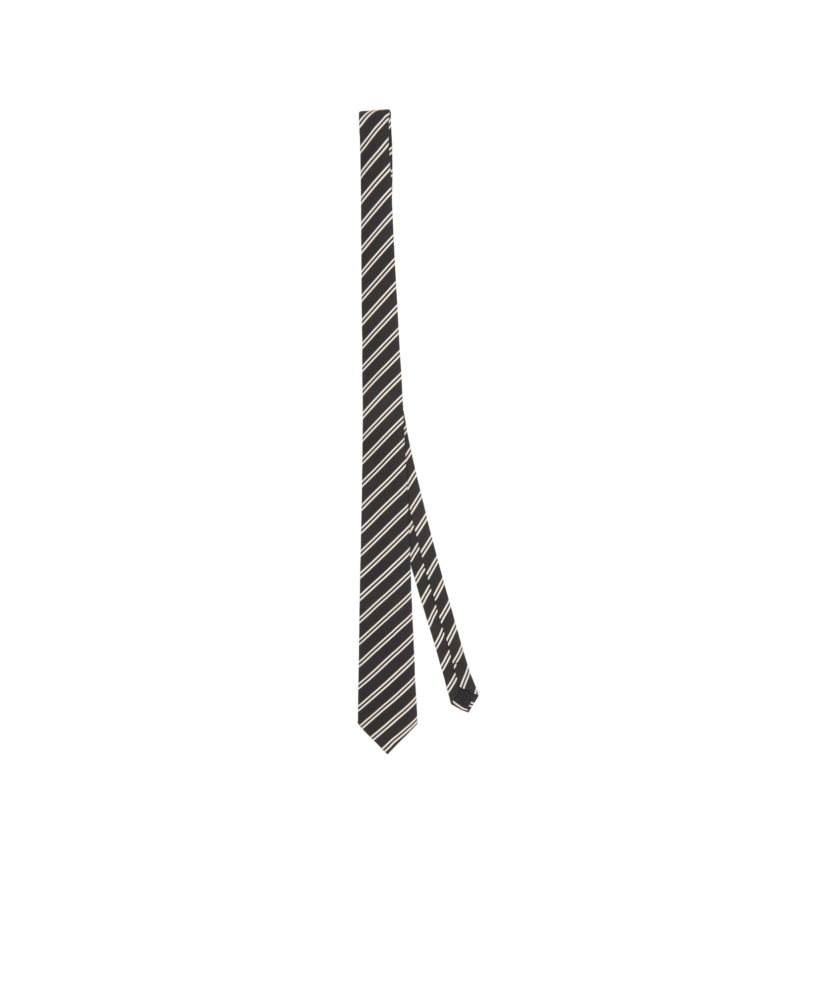 Saint Laurent Silk And Cotton Blend Tie In Black