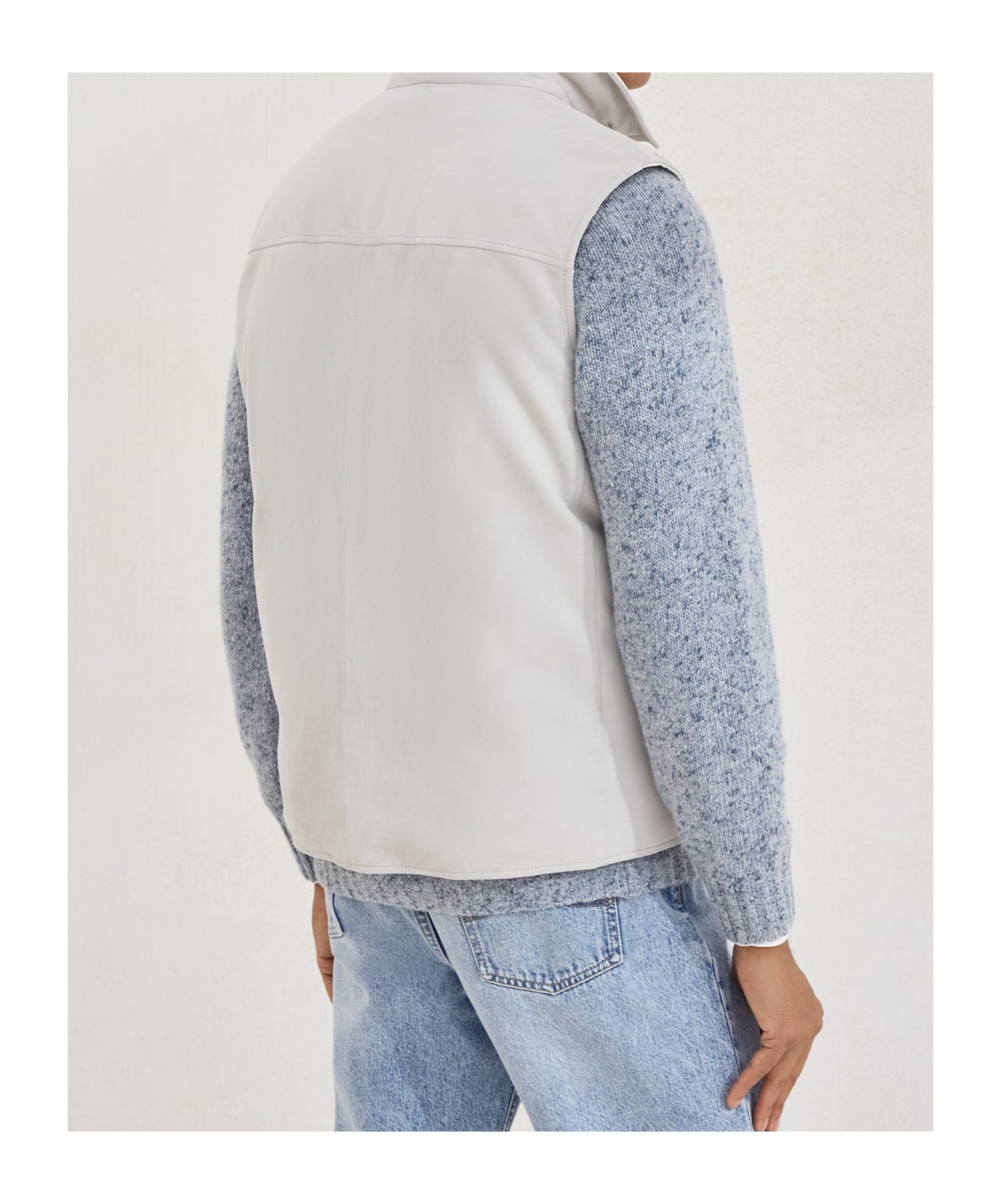 Brunello Cucinelli Suede Down Vest In Gold