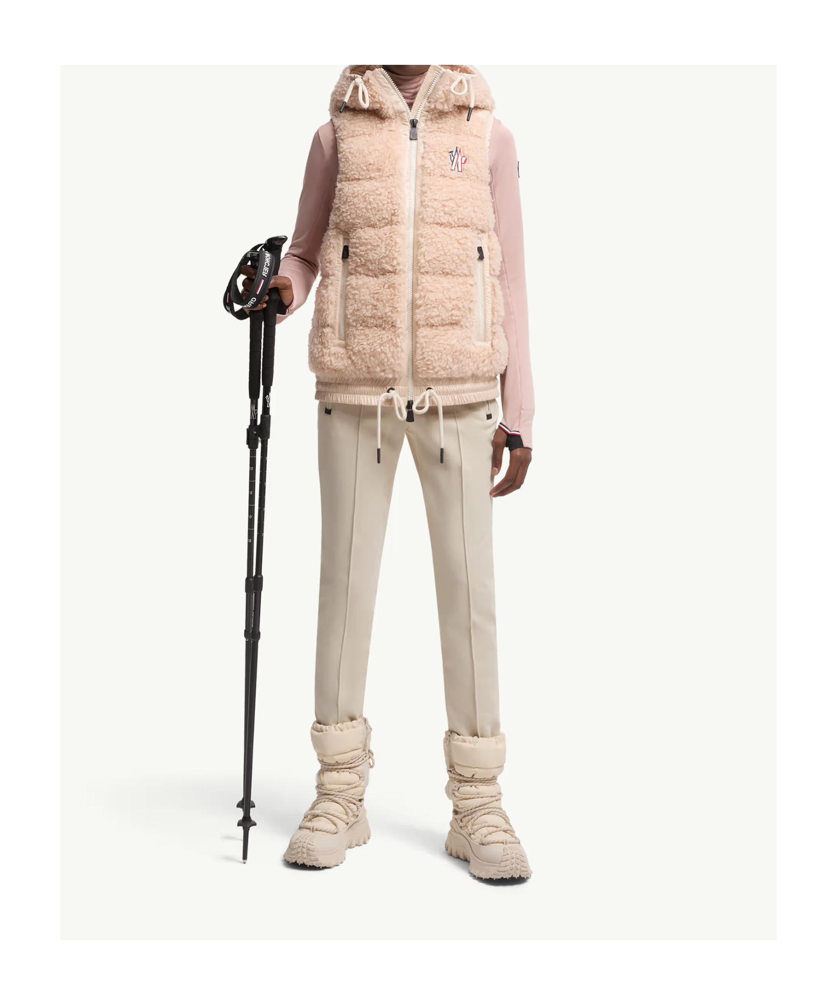 Moncler Teddy Padded Vest In Pink