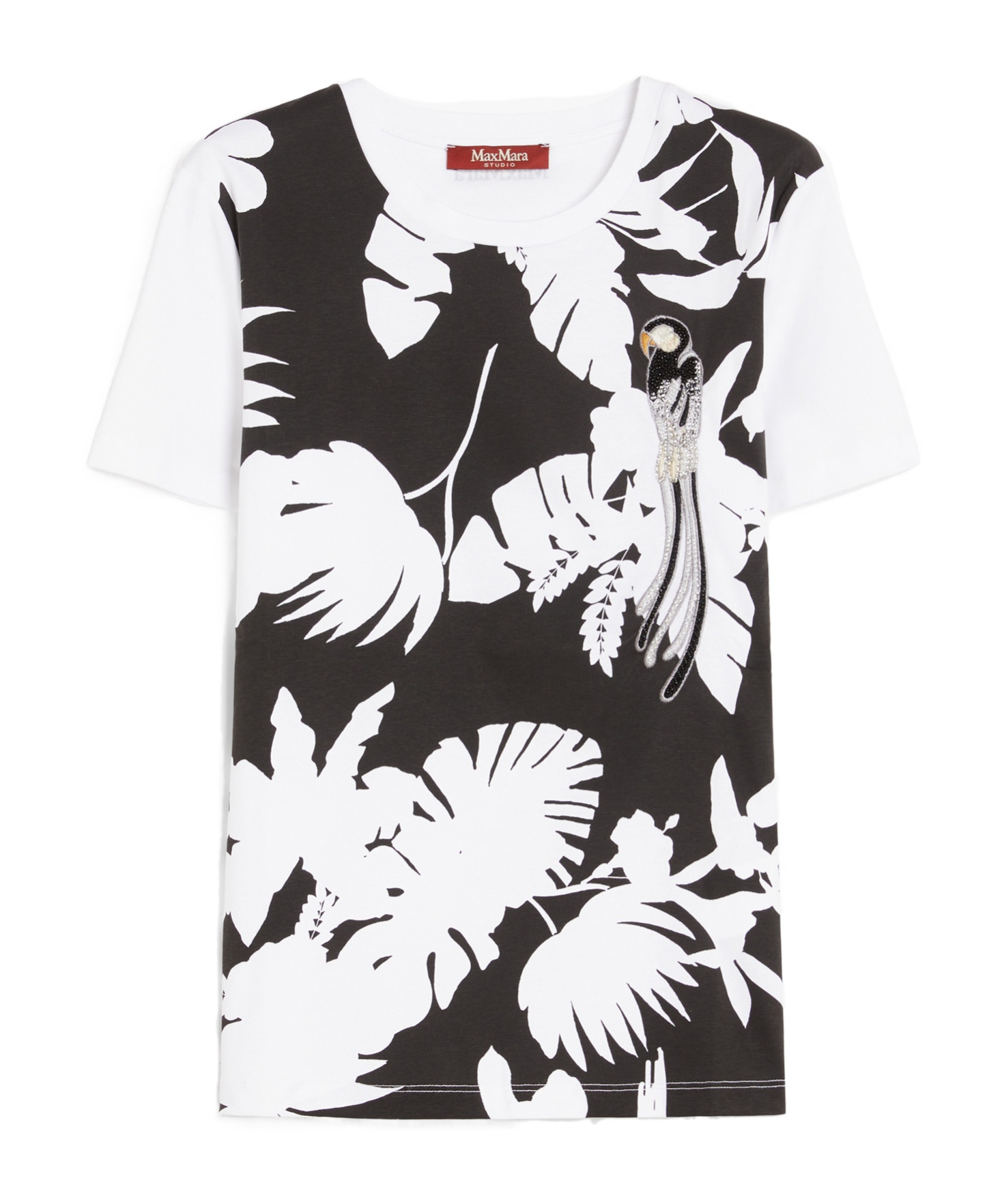 Max Mara Floral Printed Crewneck T-shirt In White