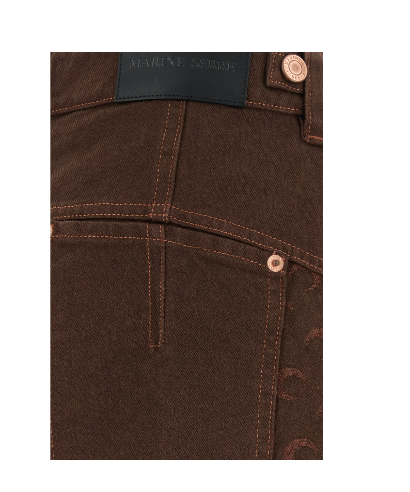 Marine Serre Twill-jeans Aus Moon-jacquard In Black