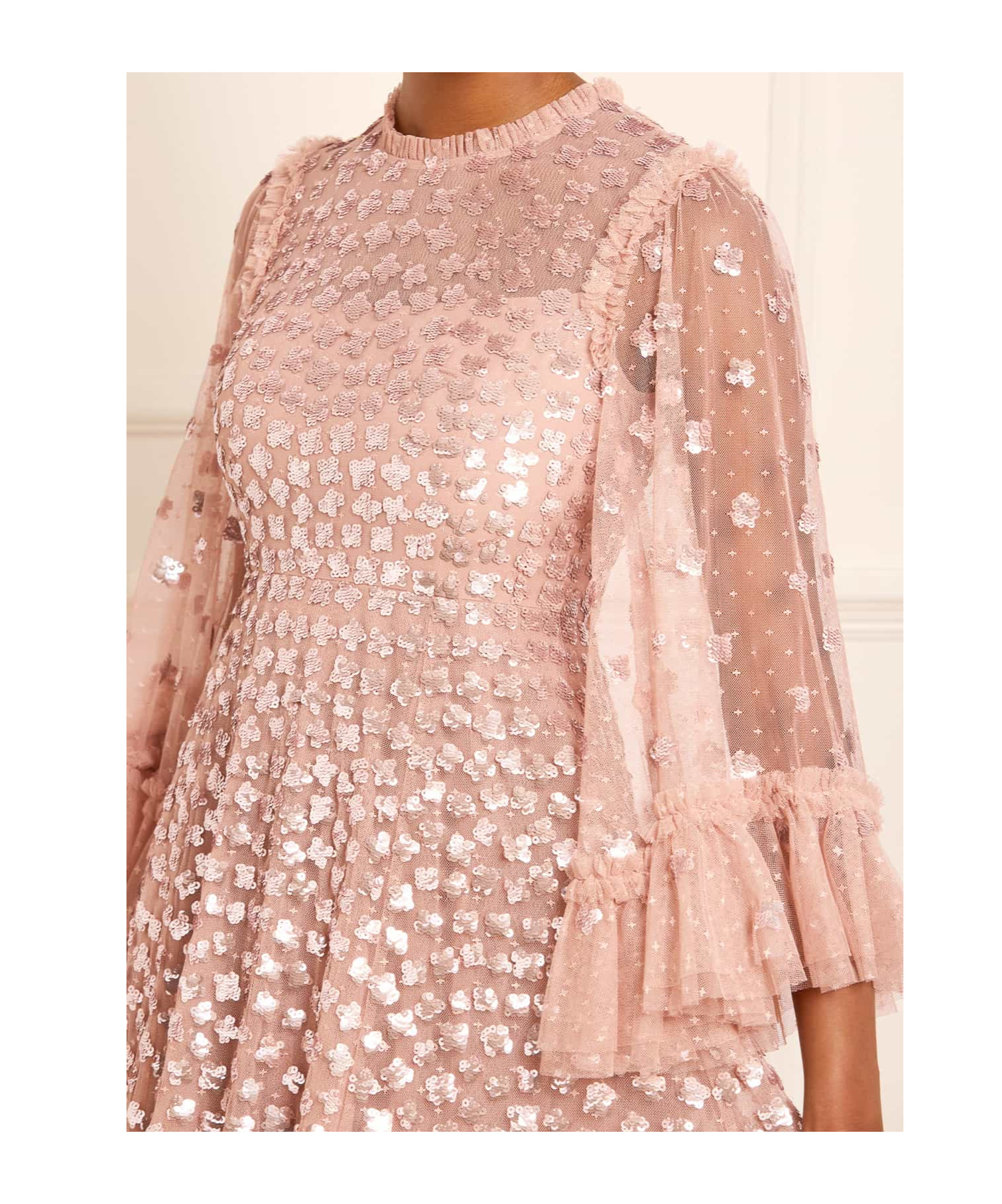 Needle & Thread Shooting Stars Long-sleeved Gown In Pink