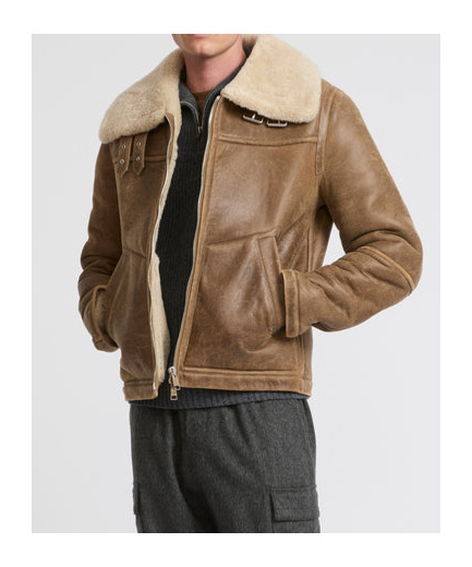 Shop Yves Salomon Shearling Bomber Jacket In Brown