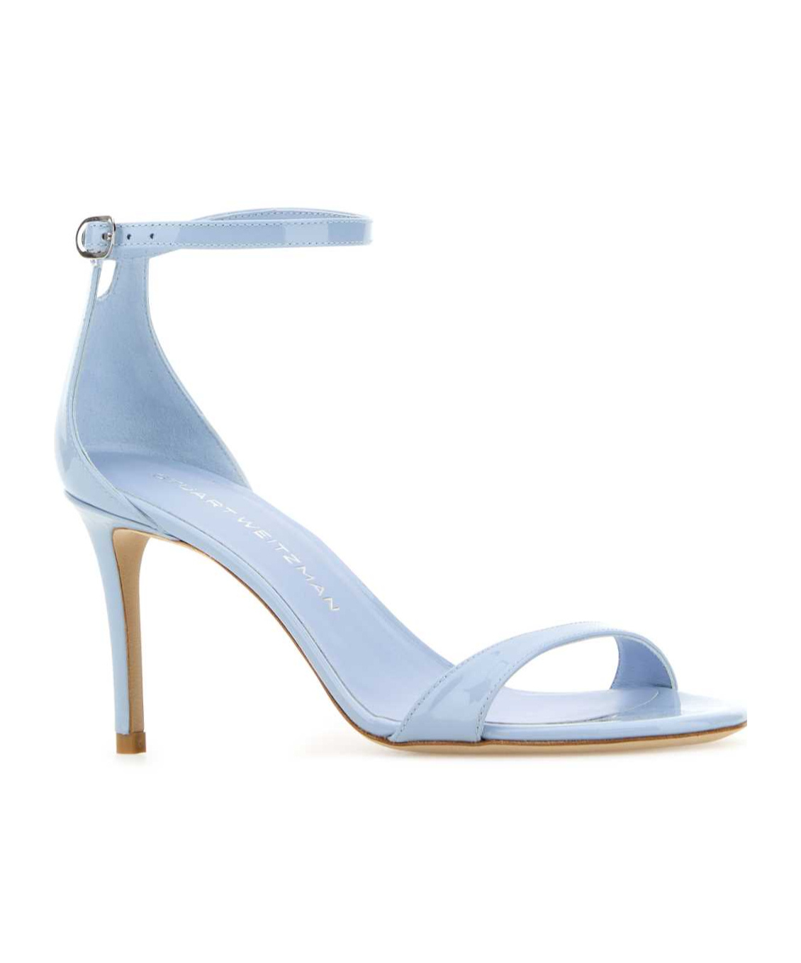 Stuart Weitzman Pastel Light Blue Leather Nudist Ii Sandals In Blue