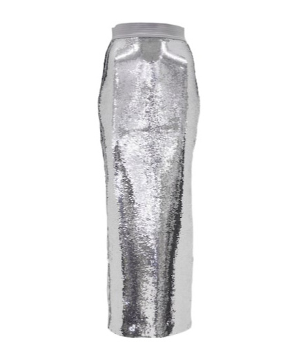 Alex Perry Denton Sequin-embellished Maxi Skirt In Gray
