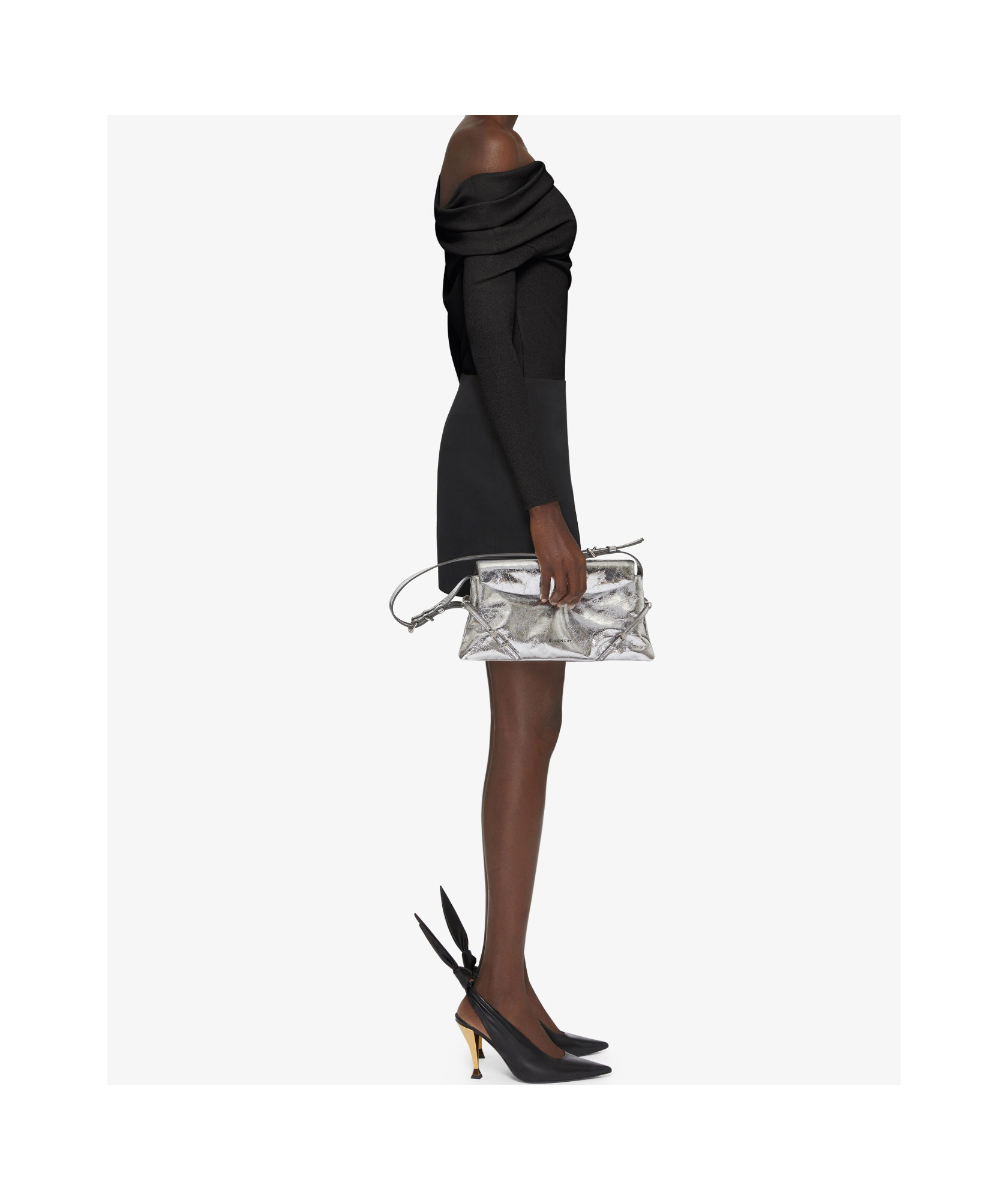Givenchy Asymmetric Draped Top In Jersey In Black
