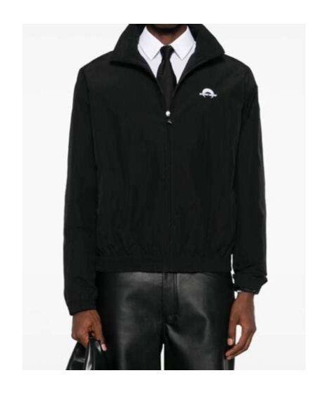 Marine Serre Moon Nylon Track Jacket In Black