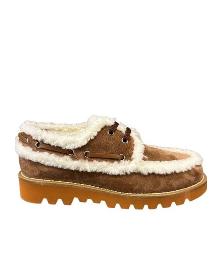 Valentino Slip-on Lace-up Flat Shoes In Brown