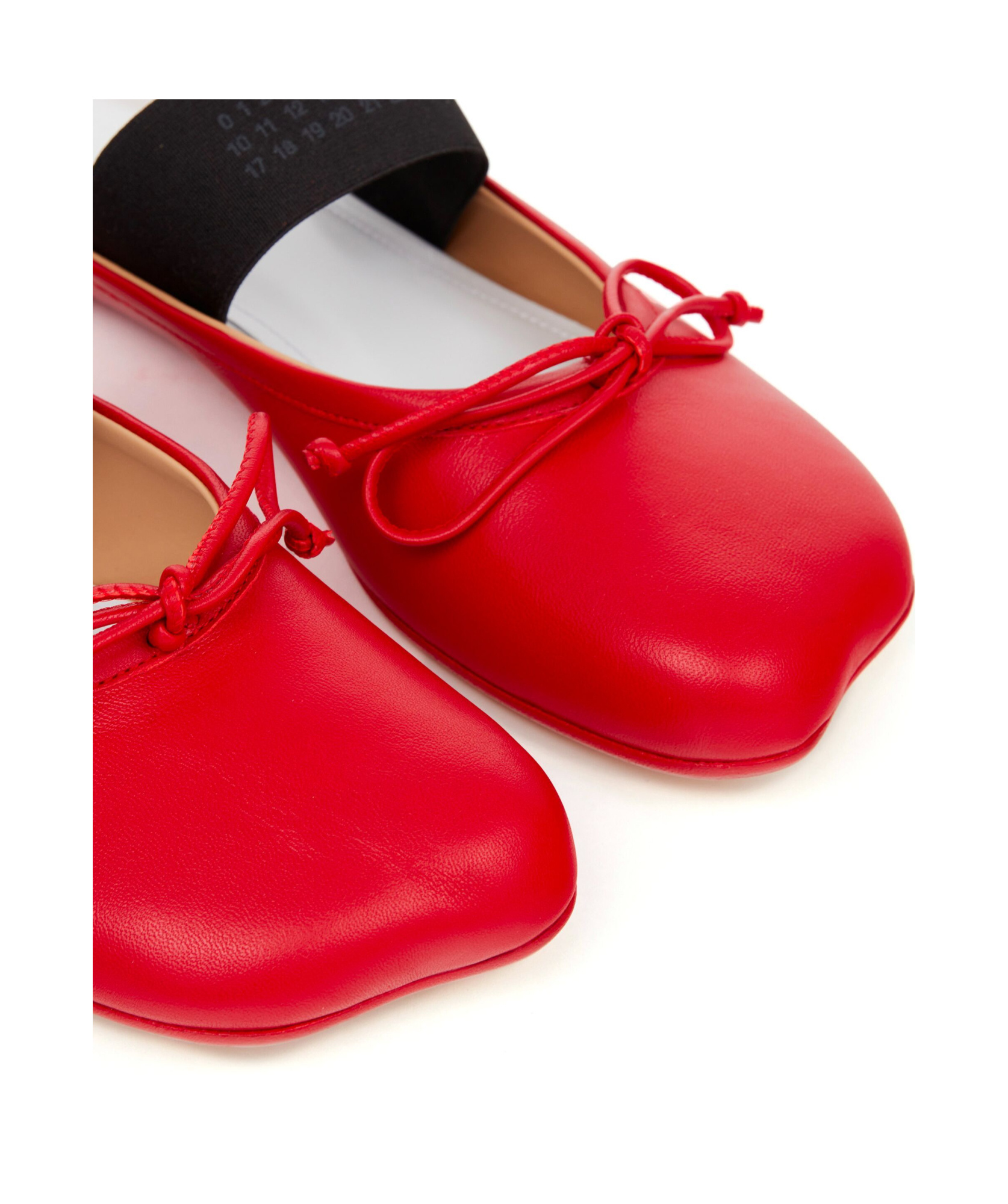 Mm6 Maison Margiela Anatomic Numbers-strap Ballerina Shoes In Red