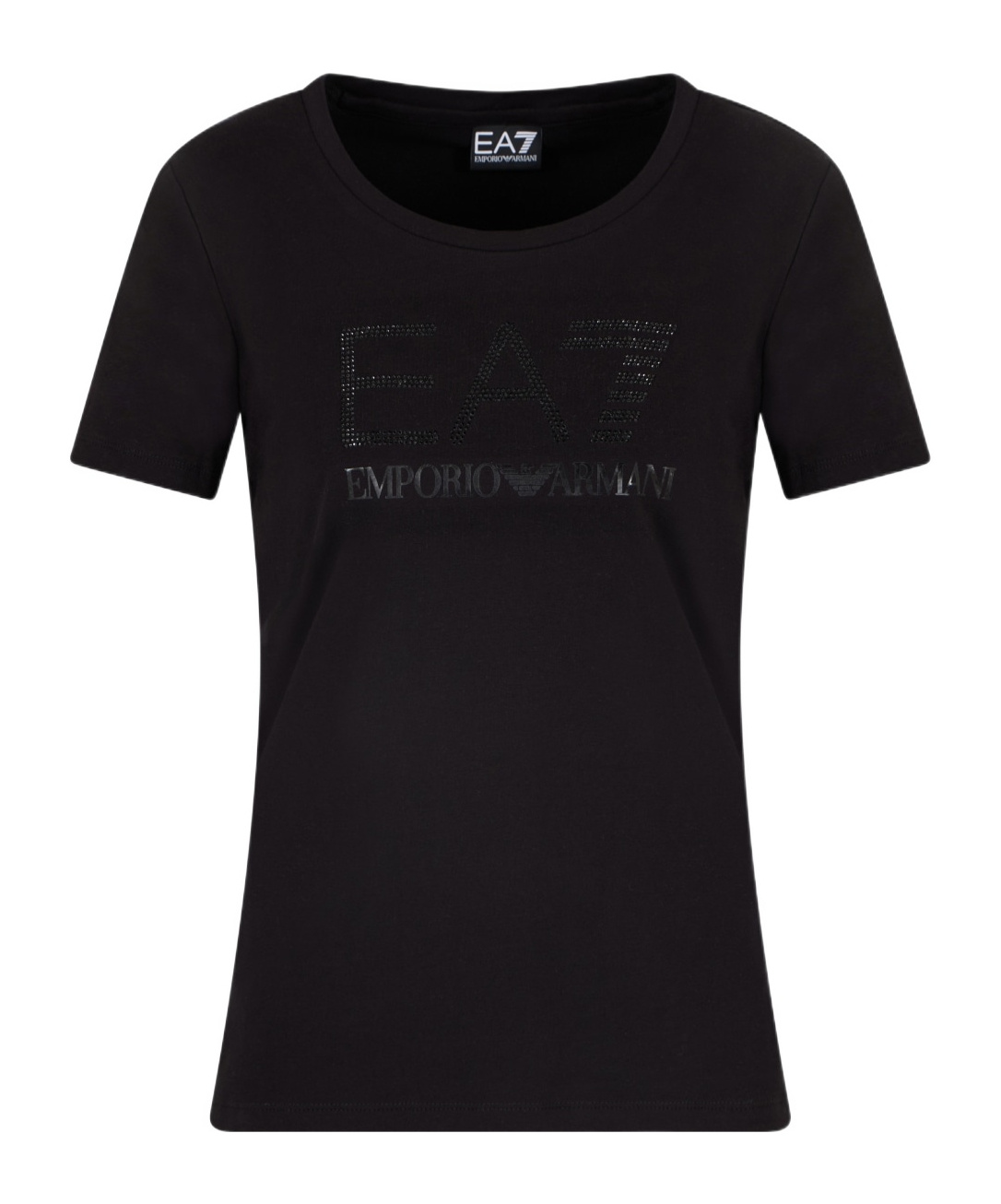 Ea7 Logo Series Stretch Cotton-jersey T-shirt In Black