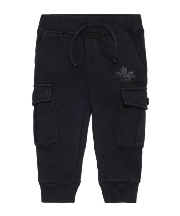 Dsquared2 Logo-print Cargo-pocket Trousers In Black