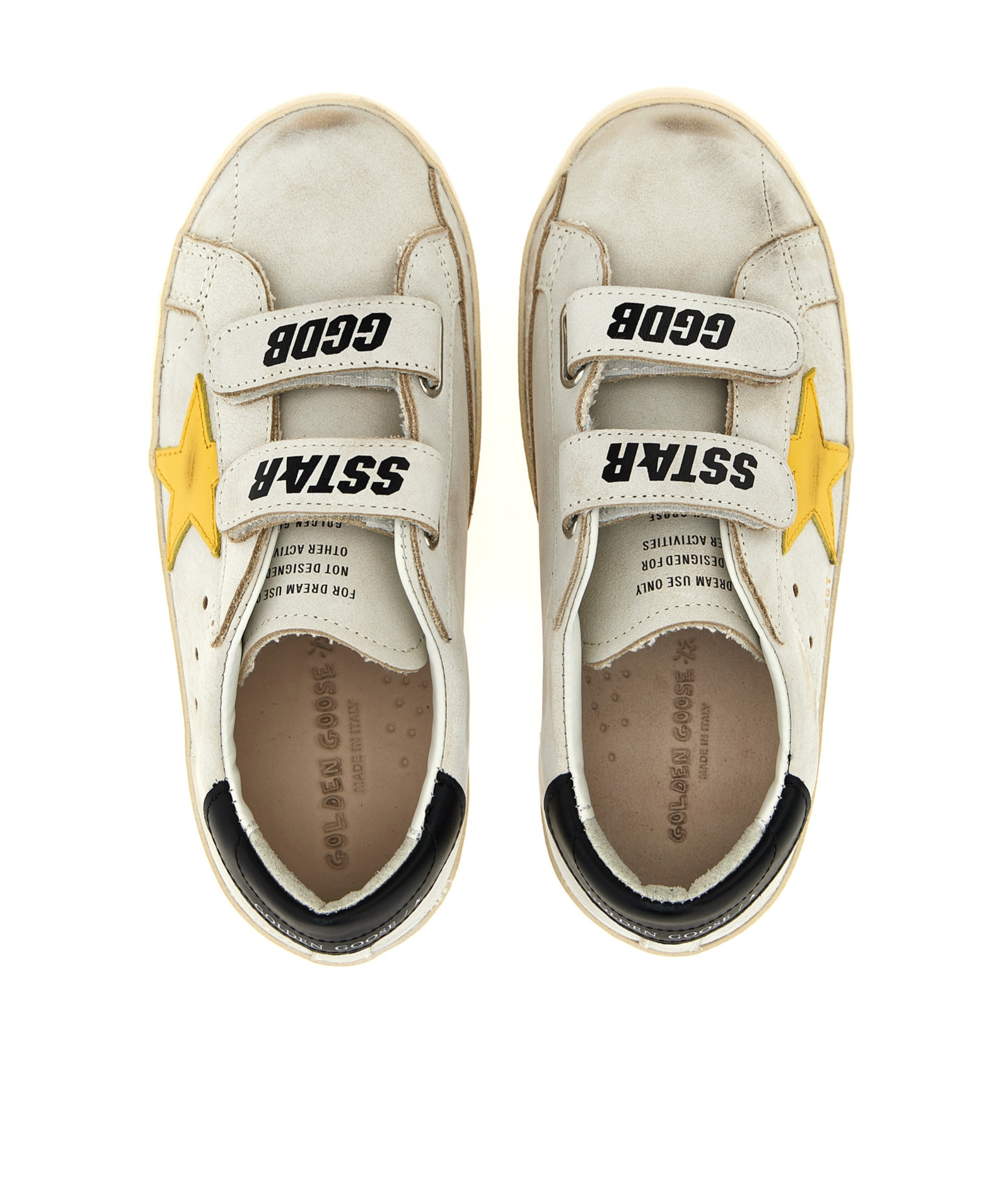 Golden Goose Kids Old School Touch-strap Sneakers In Nude