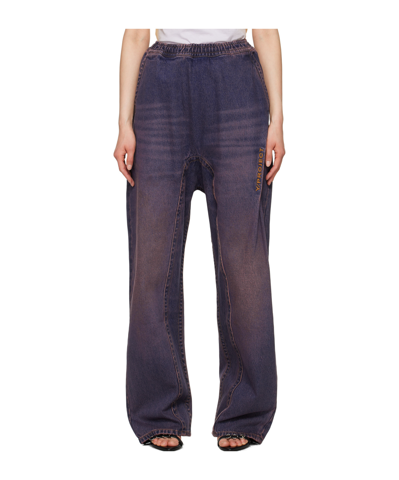 Y/project Logo Jeans In Black