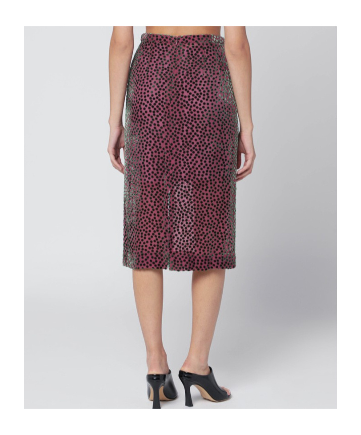 Dries Van Noten Polka Dot Skirt In Silk Blend In Animal Print