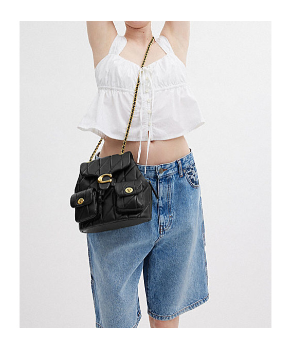 Coach Quilted Backpack In Black