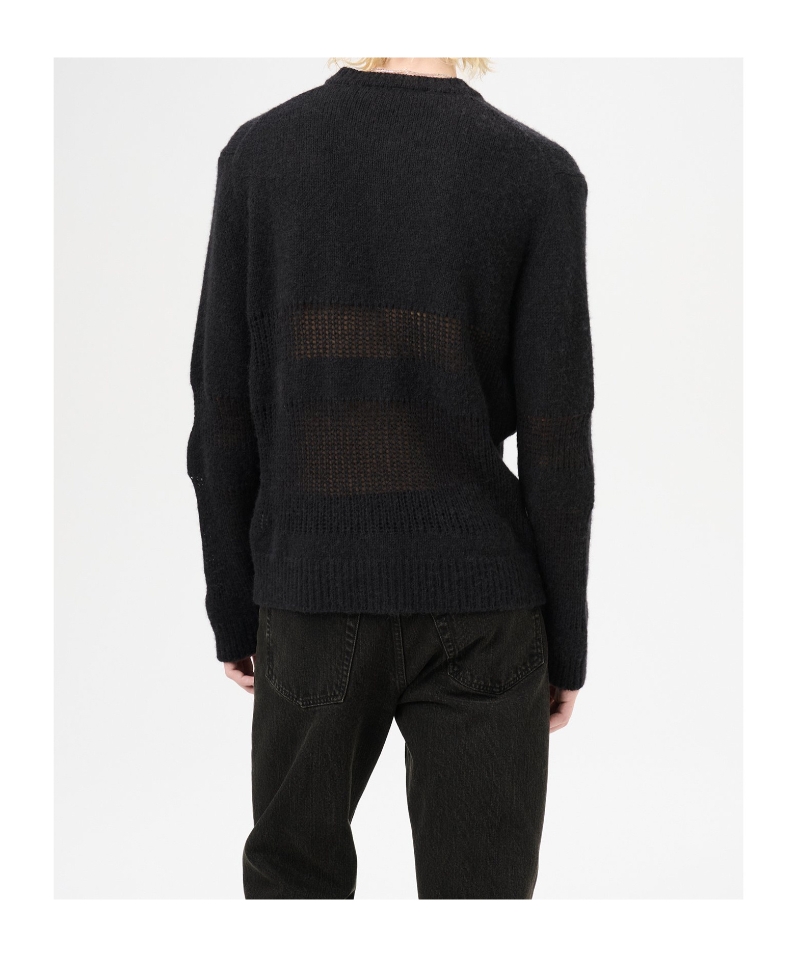 Our Legacy Textured V-neck Cardigan With Button-down Front In Black