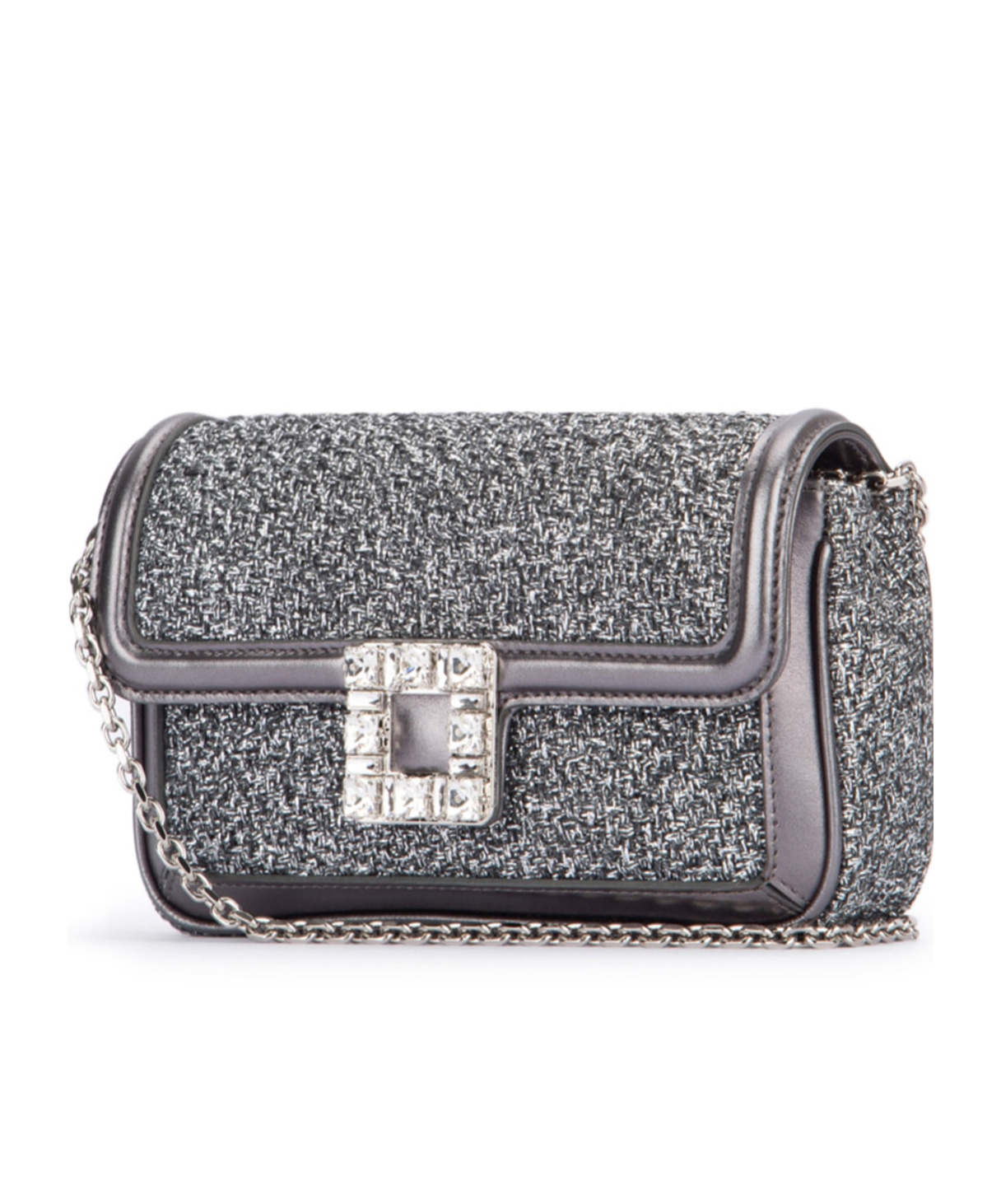 Shop Roger Vivier Flip Shoulder Bag In Gray