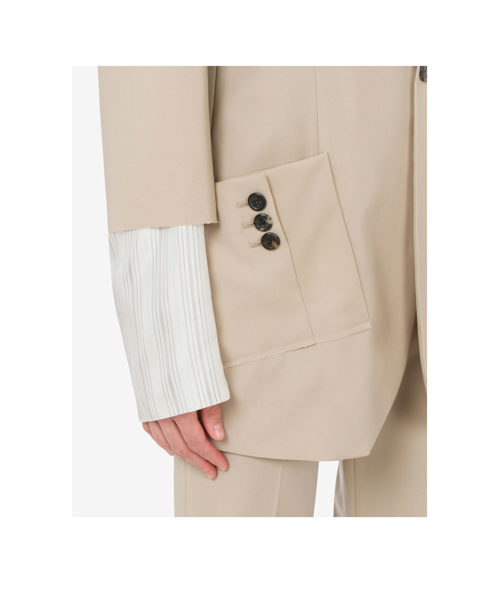 Shop Moschino Virgin Wool Blazer In Nude