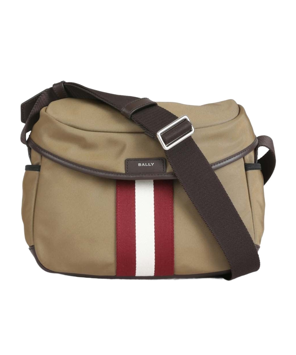 Bally Striped Shoulder Bag In Brown