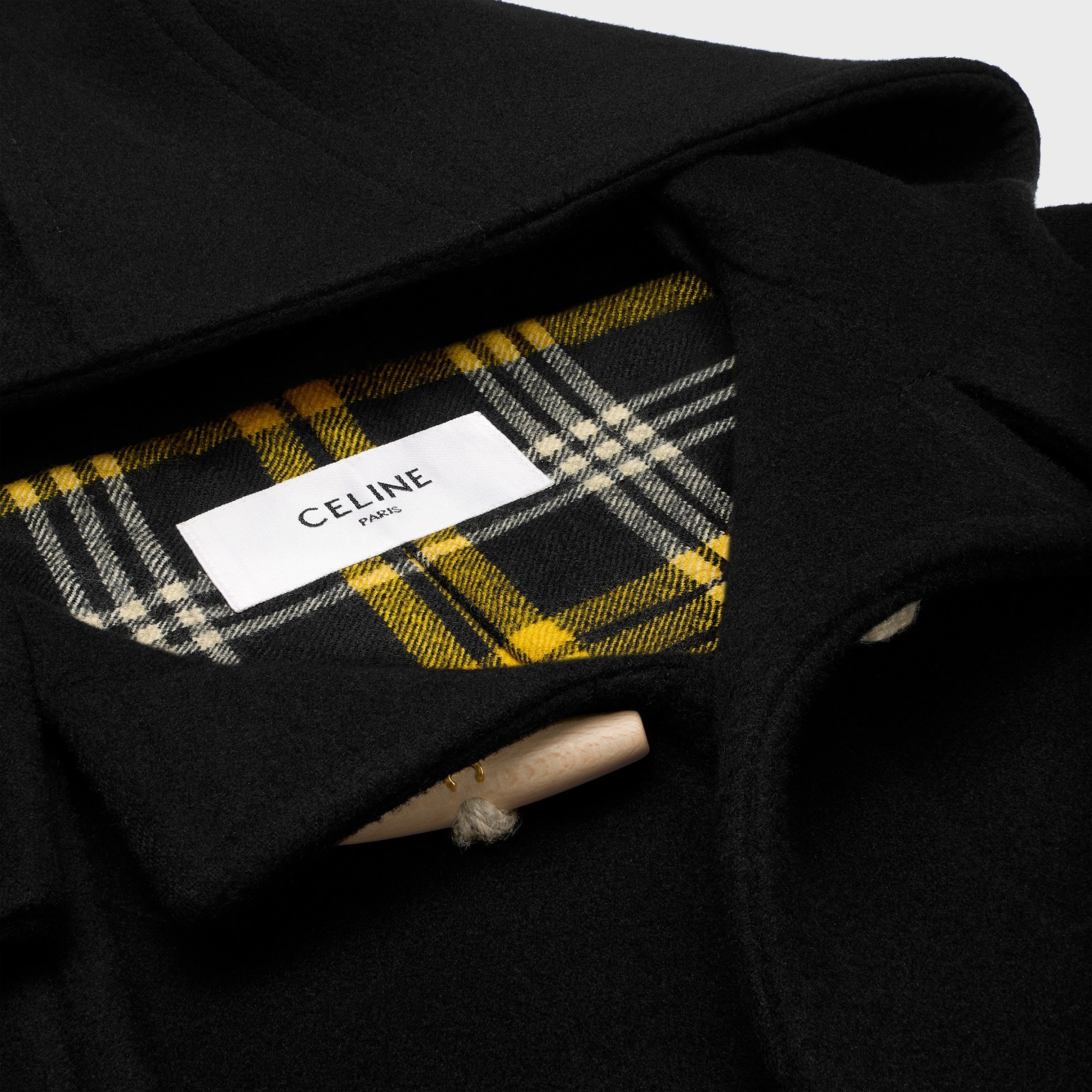 Celine Egg-shaped Duffle-coat In Double Face Cashmere In Black