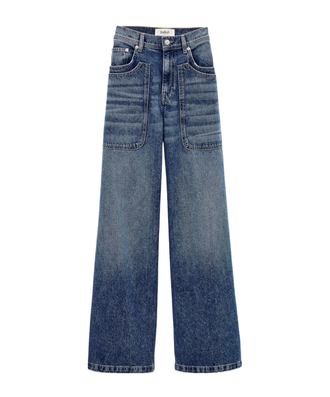 Bash High-waisted Wide-leg Jeans In Blue